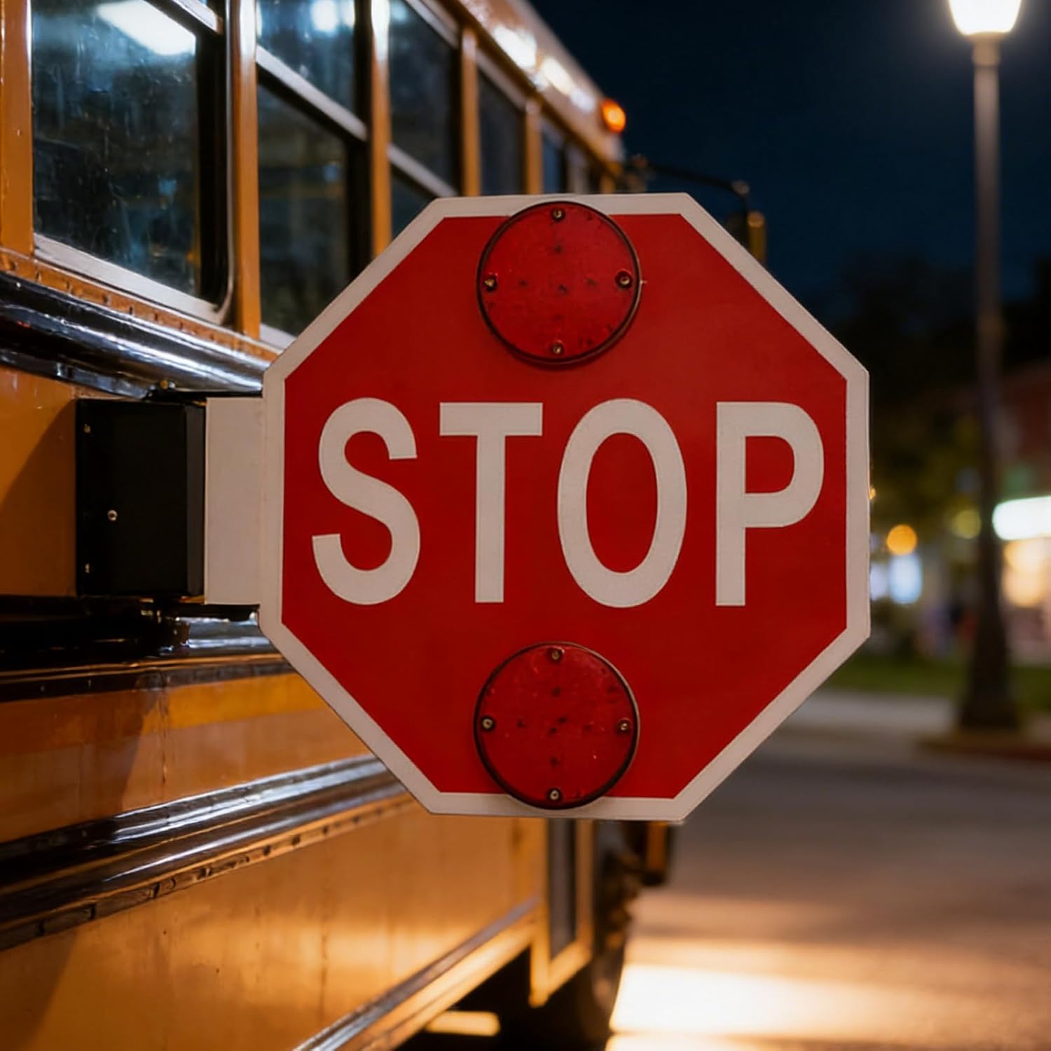 18″ Stop Sign Public Traffic Safety, Led Flashing School Bus Light Sign, Electric School Bus Stop Signs, High Visibility, Dc 12v/24v, 1/2/4 Pcs, Side Mounted, Red 2Pcs-24V