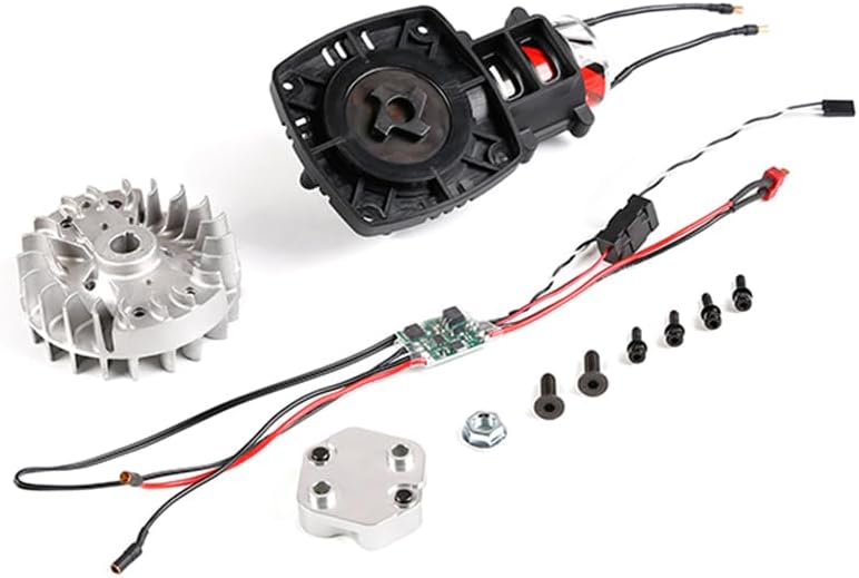 FLMLF Rc Car Second Generation One Key Electric Starter + Flywheel Kit Fit 23CC-45CC Engine for 1/5 Hpi Rofun Km Rovan Baja Losi 5ive-T FG Redcat Parts