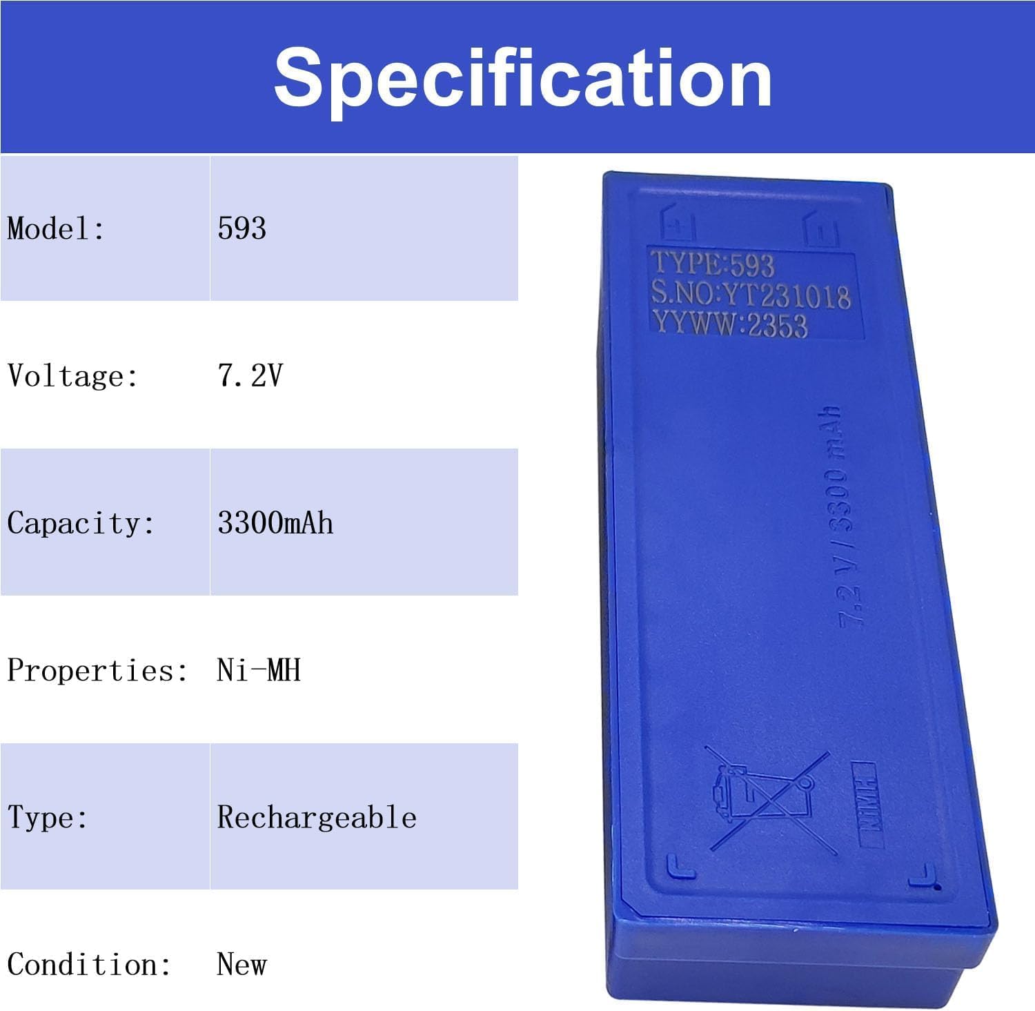 ﹙1X Charger+3X Battery﹚Scanreco 593 Battery Charger for 7.2V SCANRECO 590/592/593/960/1026/EEA2512/RC400 Remote Control Battery, 100-240V Scanreco 434 Battery Charger