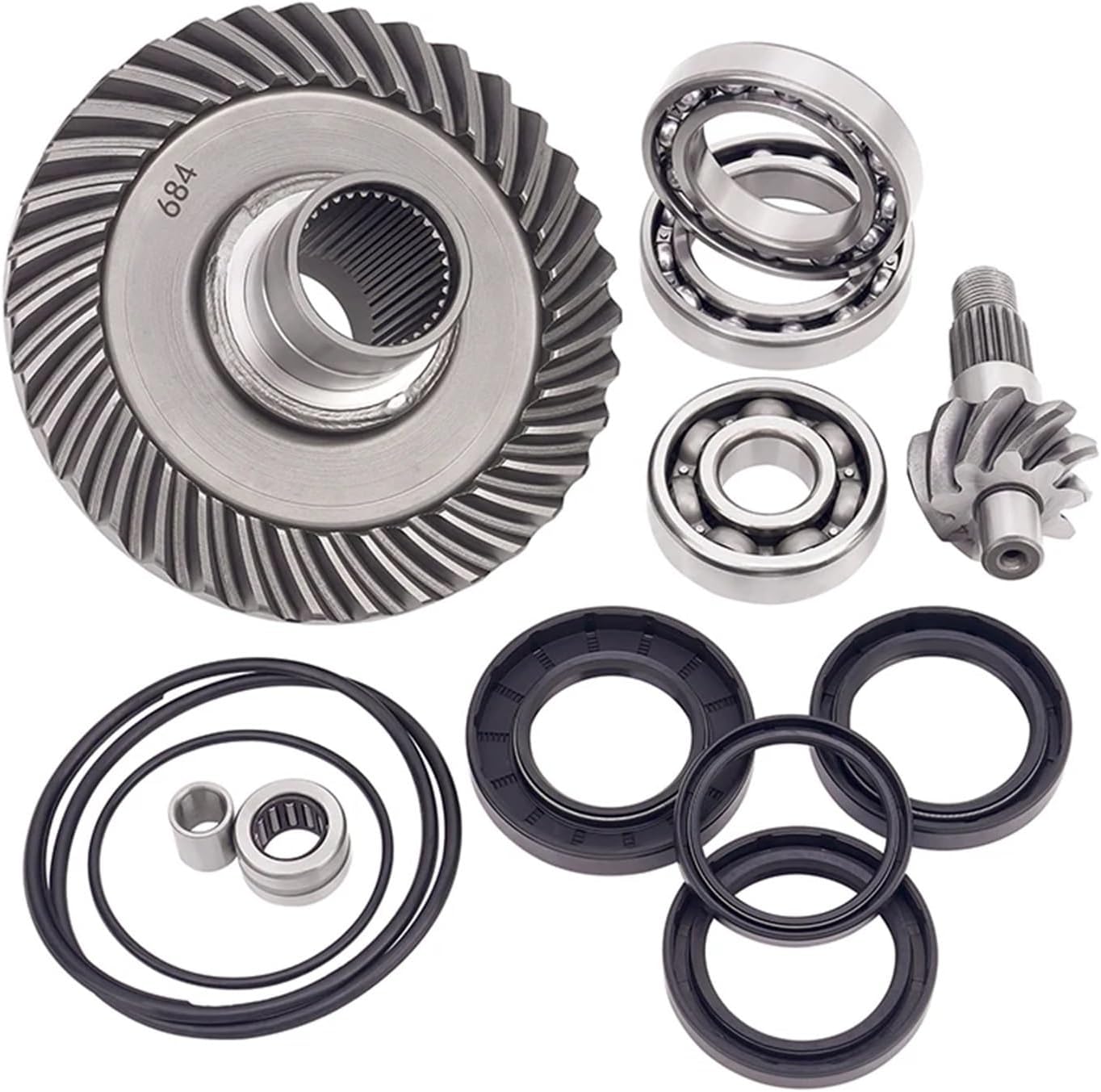 Rear Differential Ring & Pinion Gear & Bearing Kit Compatible For Honda TRX300FW 4x4 Fourtrax 300 1988-2000 TRX300 TRX 300 FW Accessories(1 set Black)