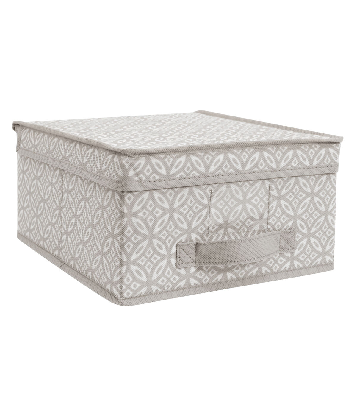Simplify 11 x 6 Gray Boho Storage Box With Handle