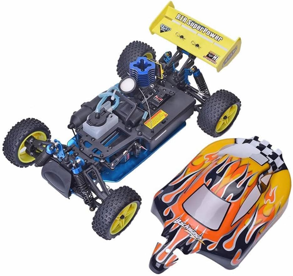 1/10 Nitro RC Car for Adult 75CC Oil-Powered Two Speed RC Crawler Truck, 4WD Off Road Buggy Nitro Gas Power Remote Control Car Hobby Toys, 90KM/H Fast Petrol Engine Racing Car RC Vehicle