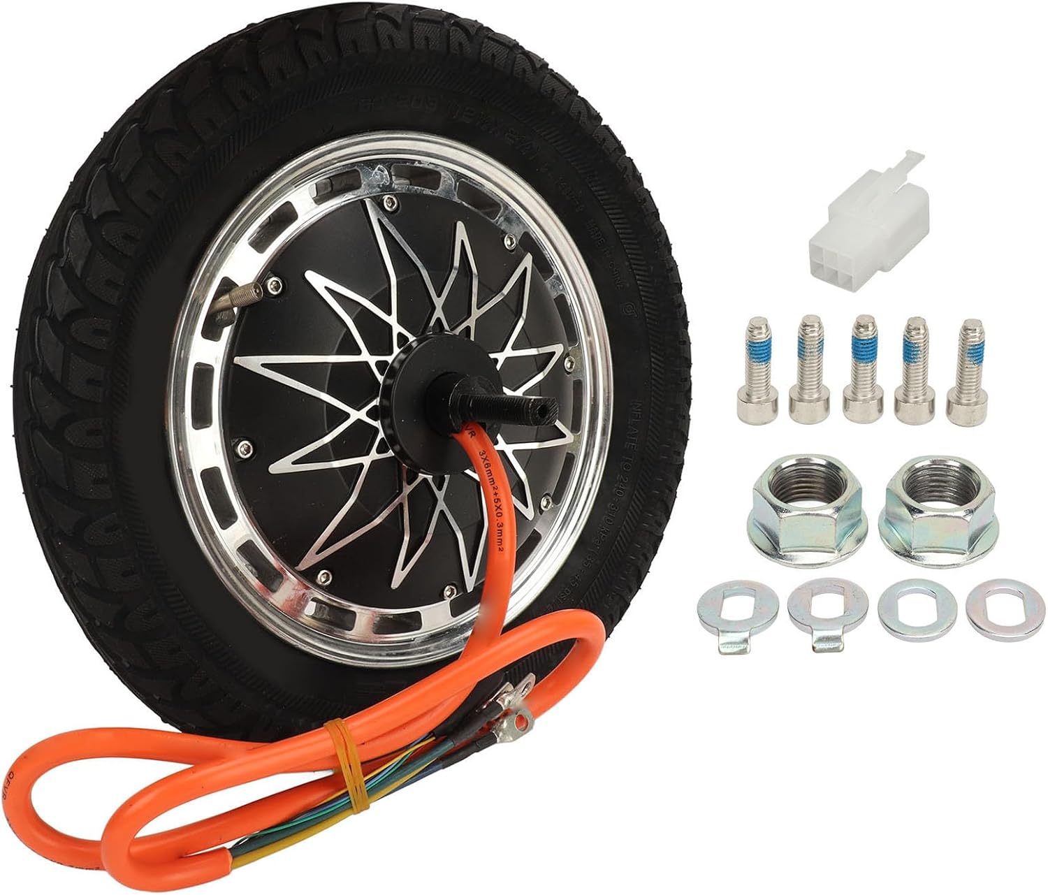 12in Electric Bike Wheel Hub Motor 48V 72V 5000W Disc Brake Brushless Hub Motor Electric Scooter Tyre Replacement with Wheel Hub Vacuum Tire Hub