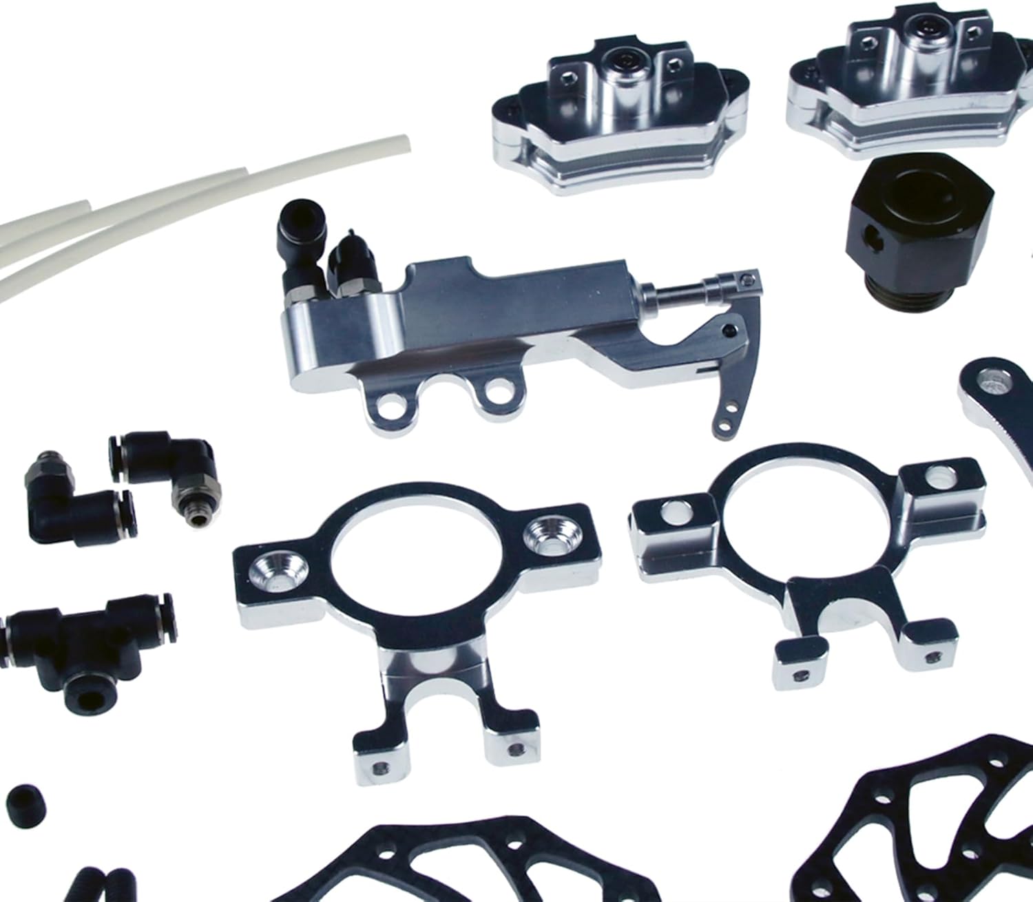 FLMLF 4 Wheel Hydraulic Disc Brake System Kit for 1/5 ROVAN ROFUN RF5 F5 MCD XS5 RR5 RC CAR Parts