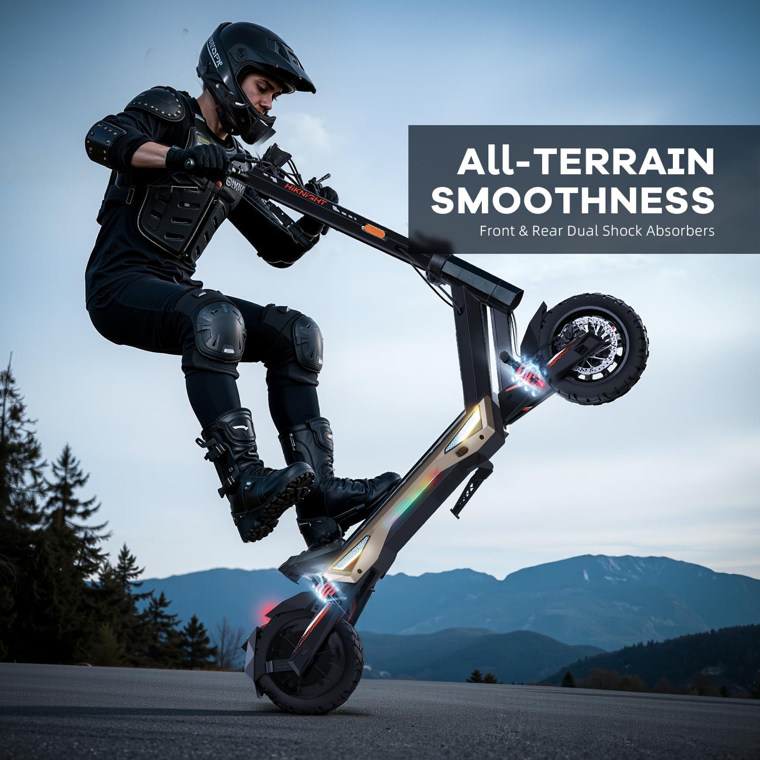 Electric Scooter, Fast 34Mph E-Scooter for Adults and Teens, 40 Miles Long Rang, 10 Inch Off-Road Tires, IP54 Waterproof, Portable and Foldable Escooter Commuter