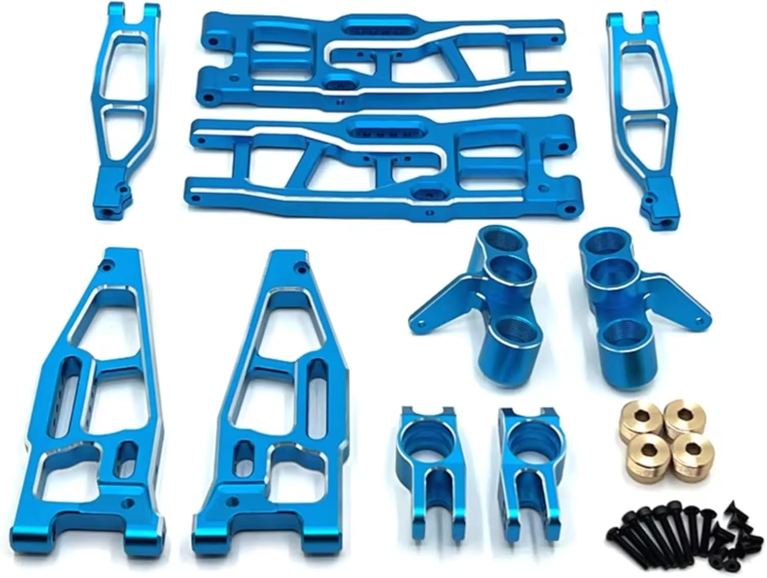 RC Models Parts For FeiShen For FS For TANK SHARKS For Cheetah For ATOM Leopard For Thunder 1/8 RC Car Parts Metal Upgrade Kit Decorative Accessories(BLUE)