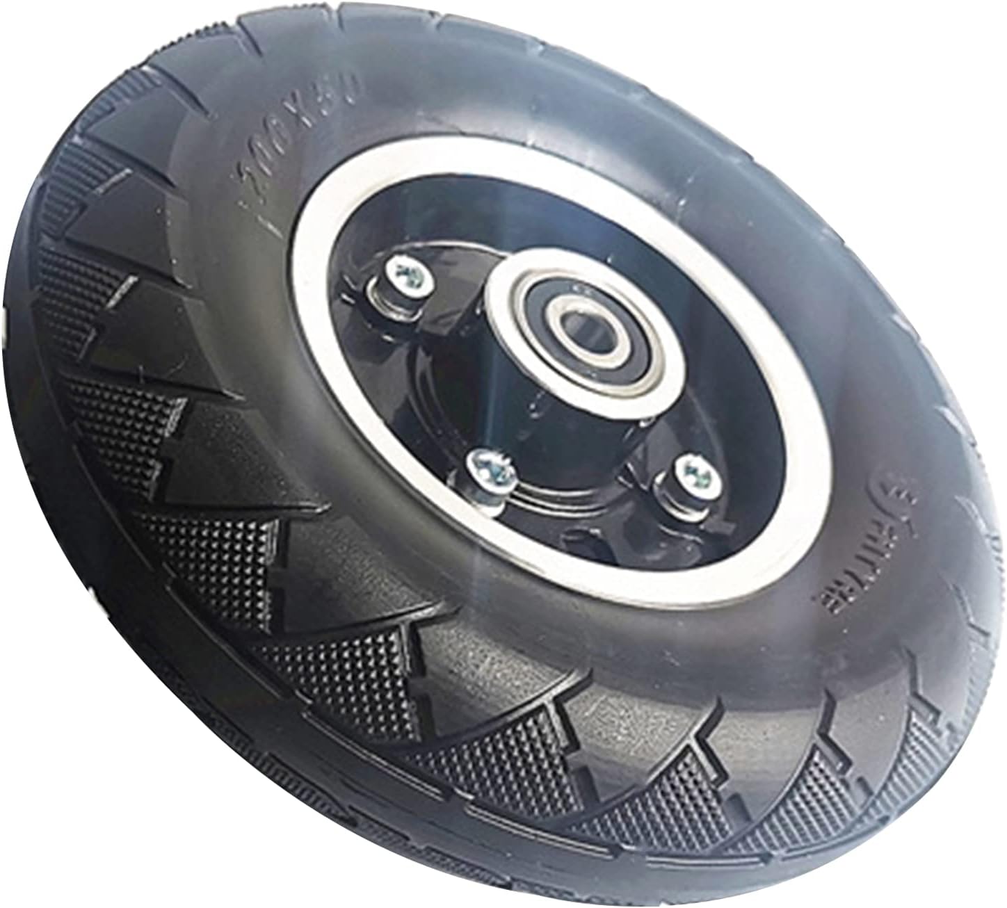 2 Pcs Solid Rubber Tire, 2.80/2.50-4 Front Solid Wheel Non-Pneumatic Tire Power Wheels Tires Replacement with Hub Replacement for Electric Scooter