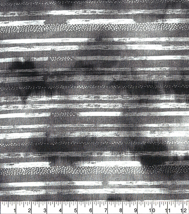 Black & White Watercolor Striped Quilt Cotton Fabric by Keepsake Calico