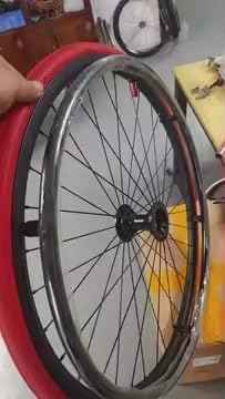 25×1 Sports Wheelchair Rear Wheels, Rear Wheels Replacement Parts with Bearings and Hand Wheel, Quick Release Pneumatic Tires, 1/2