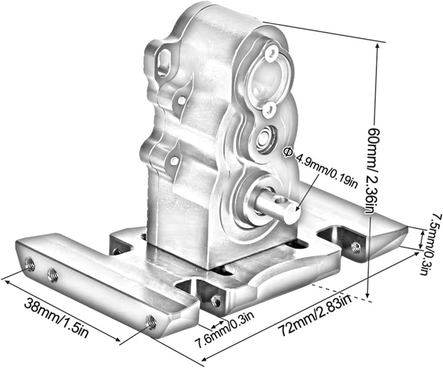 RC Car Parts Compatible with Traxxas for TRX4 for SCX10 for LCG Vertical Middle Transmission Gearbox with Skid Plate for 1/10 RC Crawler Car Parts(Black)
