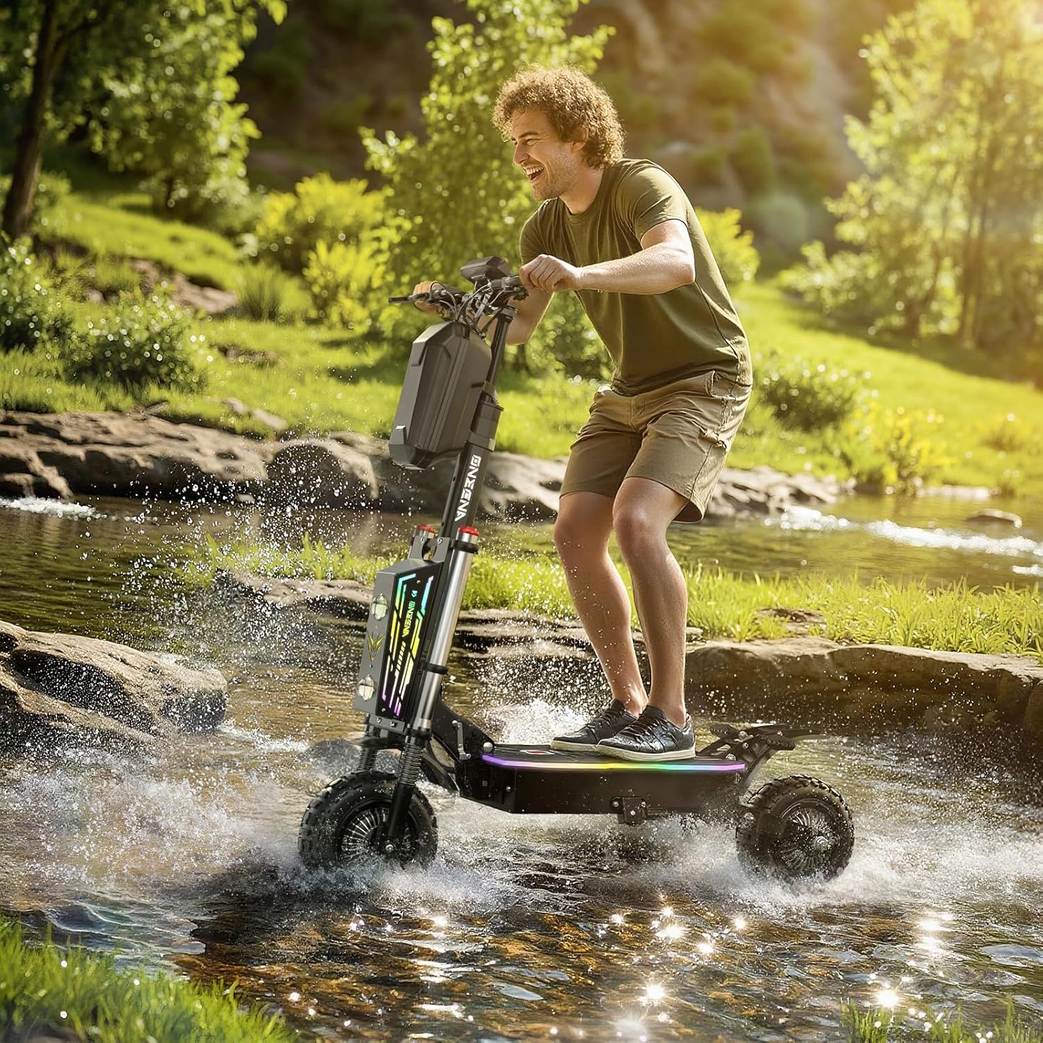5600W Dual Motor Electric Scooter for Adults - 50MPH High Speed, 60V 33Ah Battery 60-Mile Range, Hydraulic Disc Brakes & Dual Suspension, 11