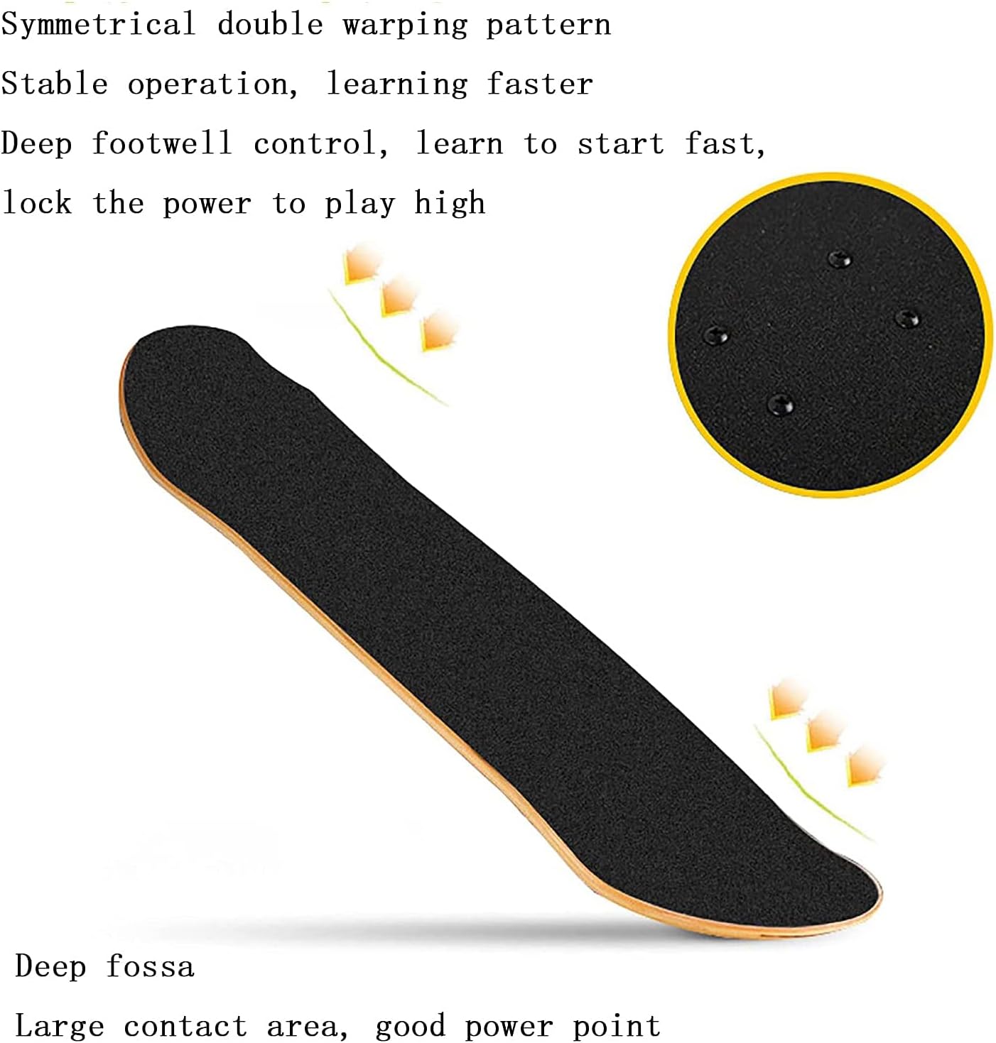 Four-Wheel Skateboard 7-Layer Maple Deck Skateboard Beginner Professional Standard Double Kick Board Suitable for Adults and Teenagers 31 inches X 8 inches