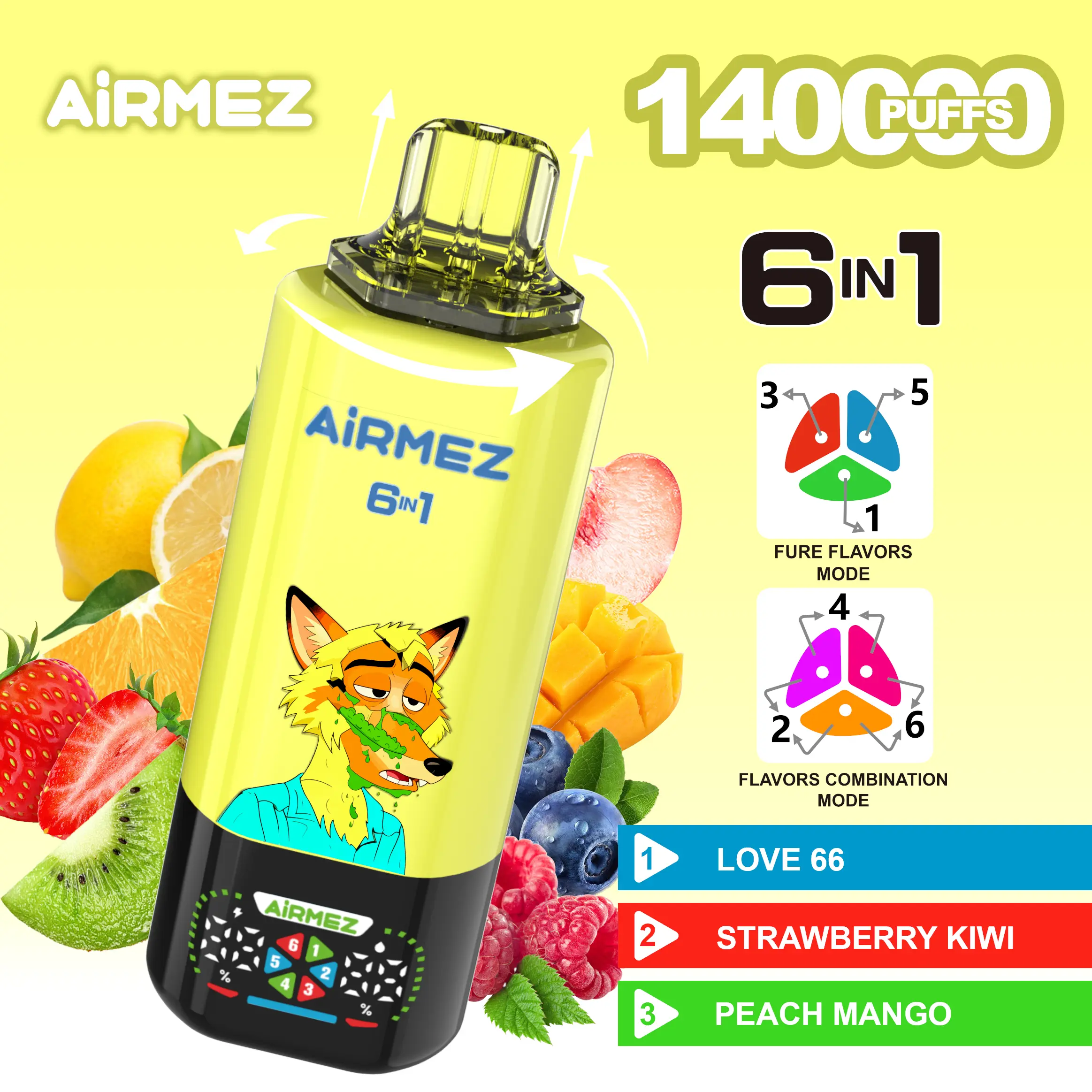 🔥AIRMEZ FOX 140K 6 in 1 (5pcs) - MYEU VAPES