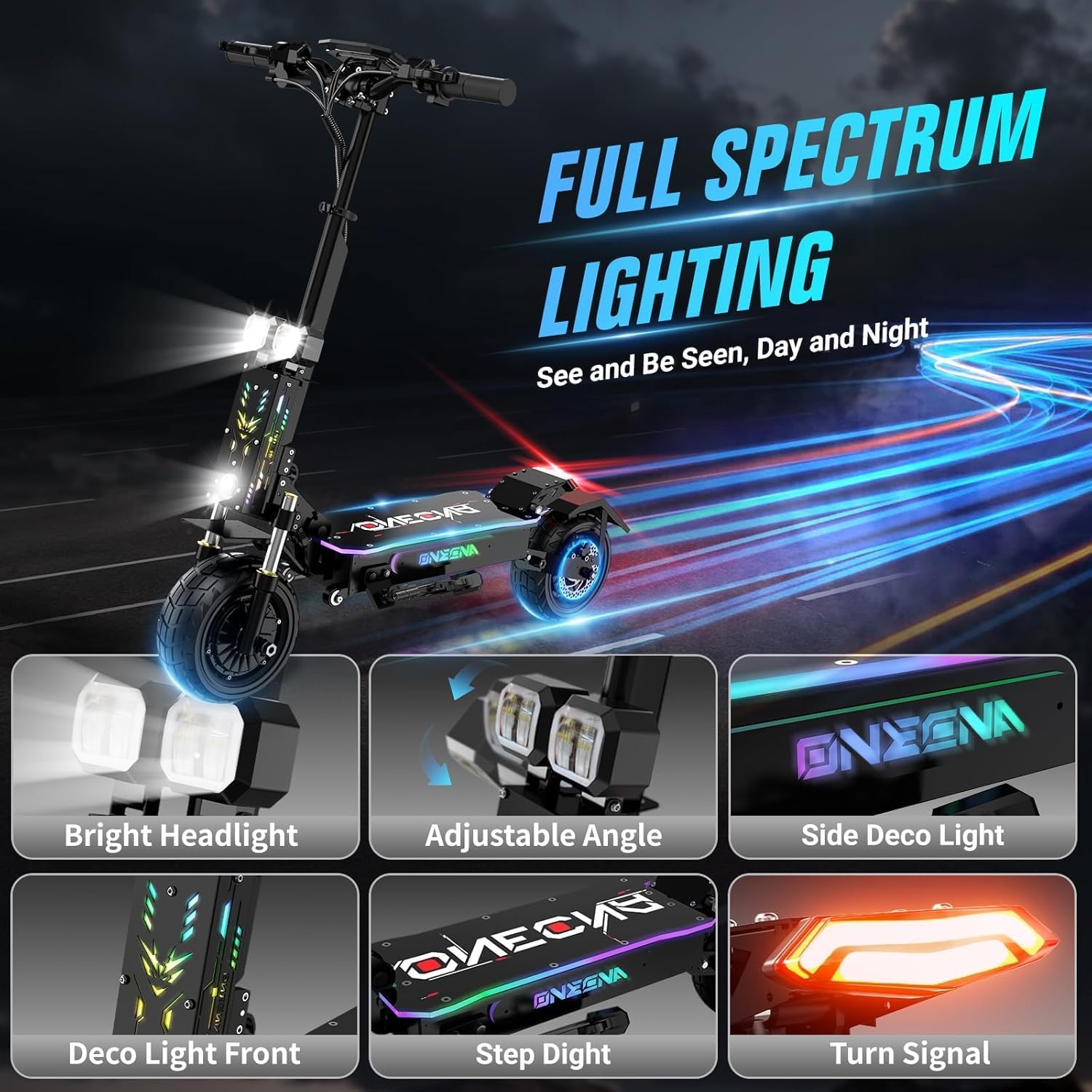 Electric Scooters Adults- 7000W/5600W Dual Motor, 55/45 MPH Fast Escooter and 60V 38/27Ah Long Range Battery E Scooter for Adults, 12/11 Inches Off Road Tires Foldable E-Scooters with Seat