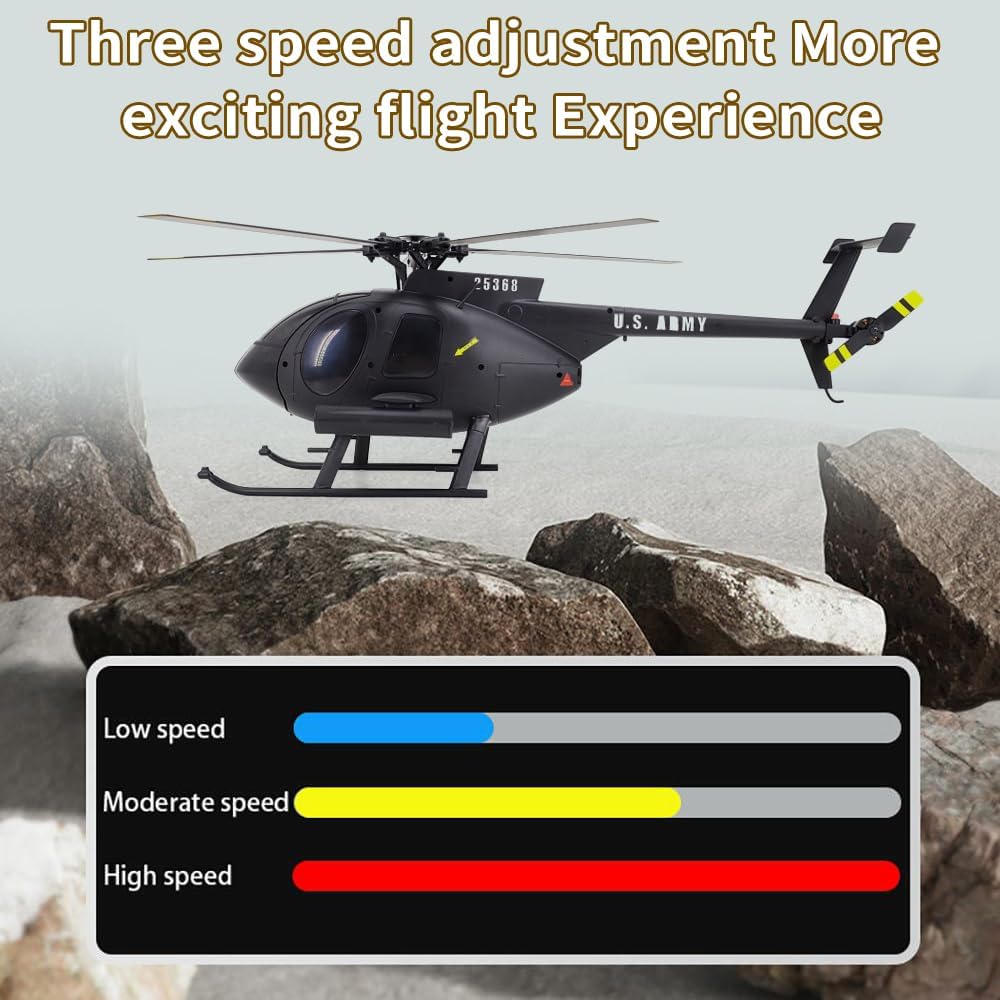 Remote Control Helicopter, C189 MD500 RC Helicopter Model, 1/28 Scale 4CH Single-Rotor Helicopters with 6-Axis Gyro and Brushless Motor, 2.4GHz RC Aircraft for Adults, 2 Batteries (Green)