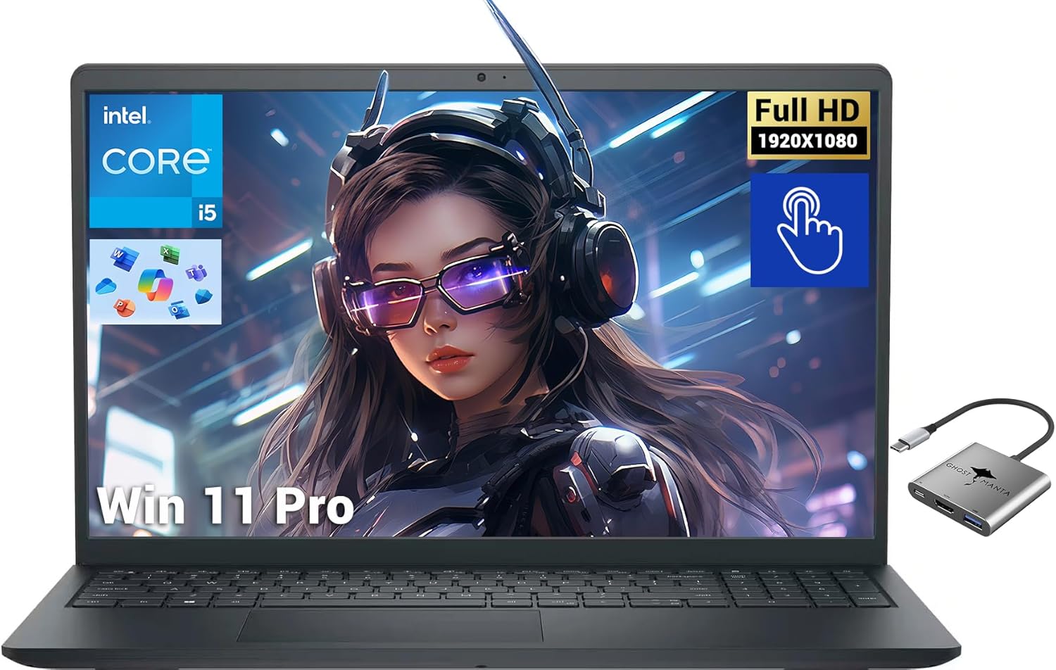 Dell Inspiron 15.6 Touchscreen Business Student Laptop Computer, Windows 11 Pro, Intel 10-Core i5(Beat i7-1250U), 64GB RAM 2TB PCIe SSD,FHD with Copilot AI, Up to 6-Hour Battery, Wi-Fi 6 w/Accessory