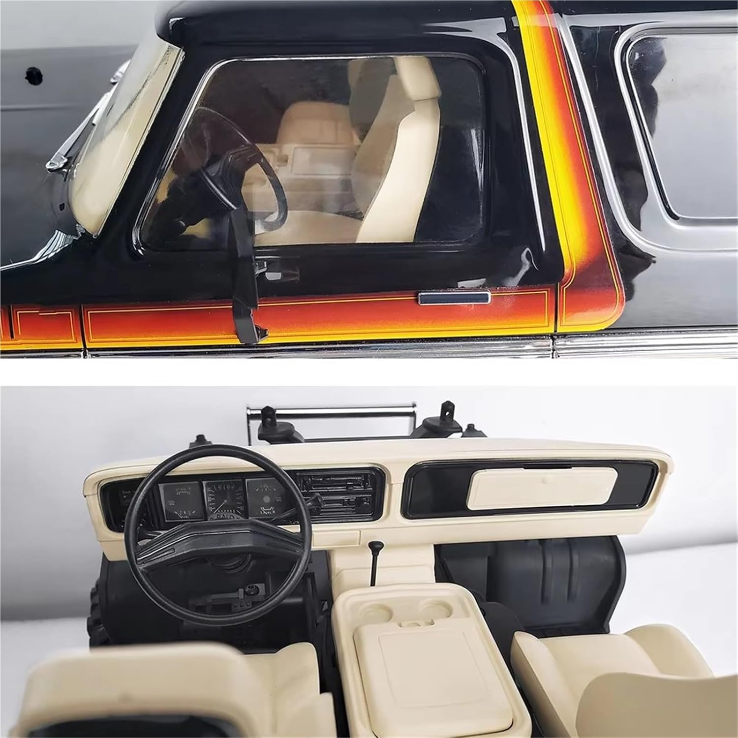 Compatible with TRX-4 for Bronco 1/10 RC Crawler Cars DIY Parts Spare Full Interior Body Shell Cab for Seat Unassembled Kit RC Car Part Accessories(Yellow)