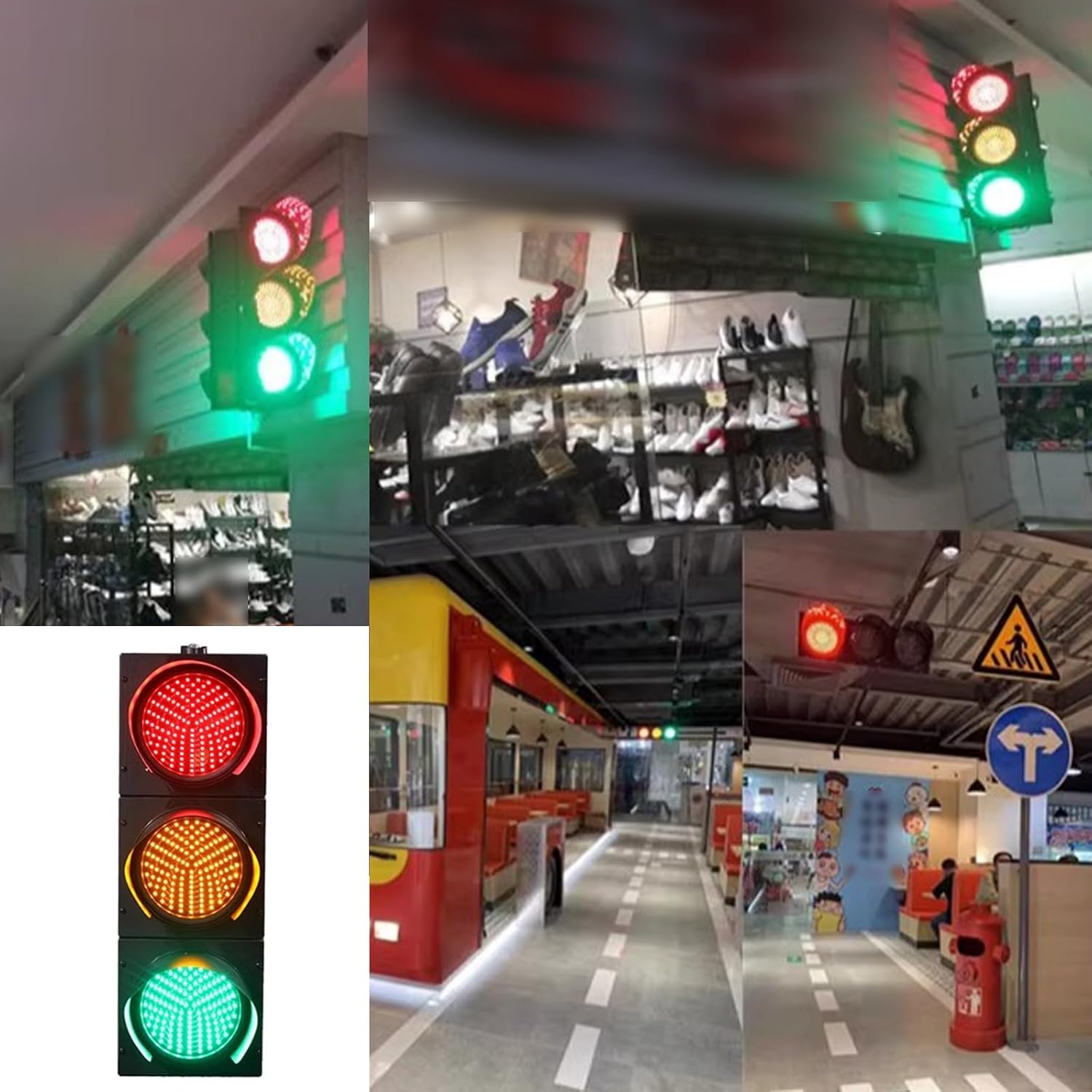 LED Traffic Light, Red/Green/Yellow Light, Waterproof Indicator Warning Light, Industrial Traffic Stop Light, for Intersections, Parking Lane, Toll Station, Car Wash(AC 220V,300mm/12in)