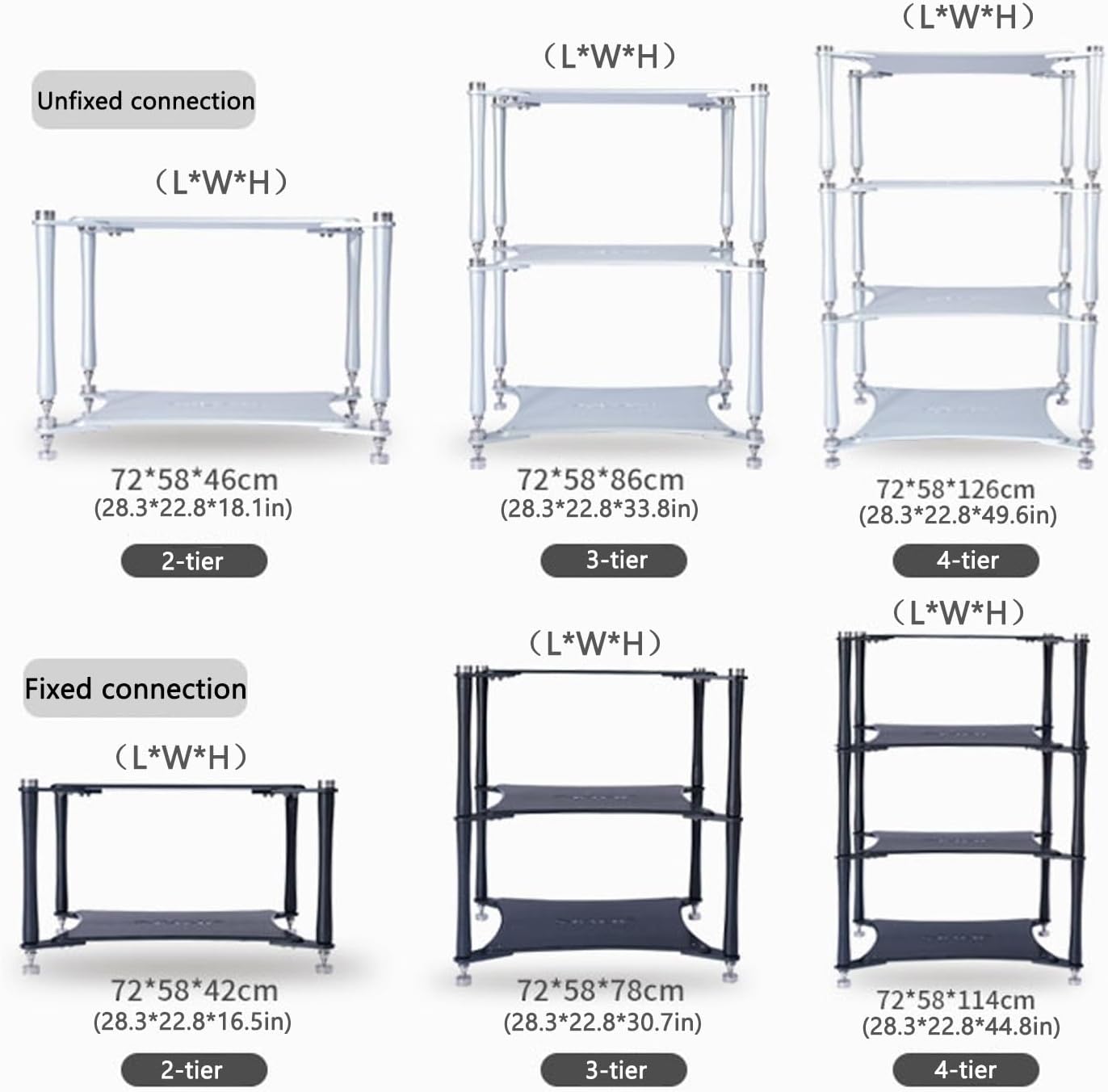GUAWJRZDP Aluminum Audio Rack