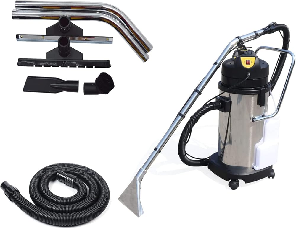 Carpet Cleaner Machine, 40L/11Gal Carpet Extractor 3 in 1 Carpet Cleaning Wand Floor Cleaning Machine, Pet Carpet Cleaner with Mobile Wheels +Long Flat/Dry/Water Vacuum Head+Round Brush