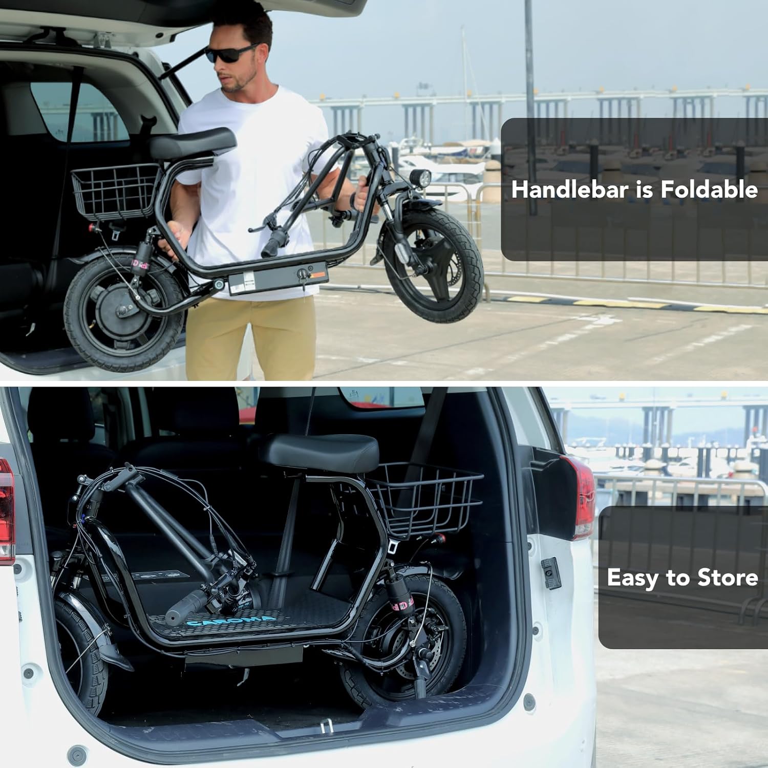 Caroma Electric Scooter for Adults with Seat, 800/1200W Motor, Max 30Miles Ranges&20Mph, 14