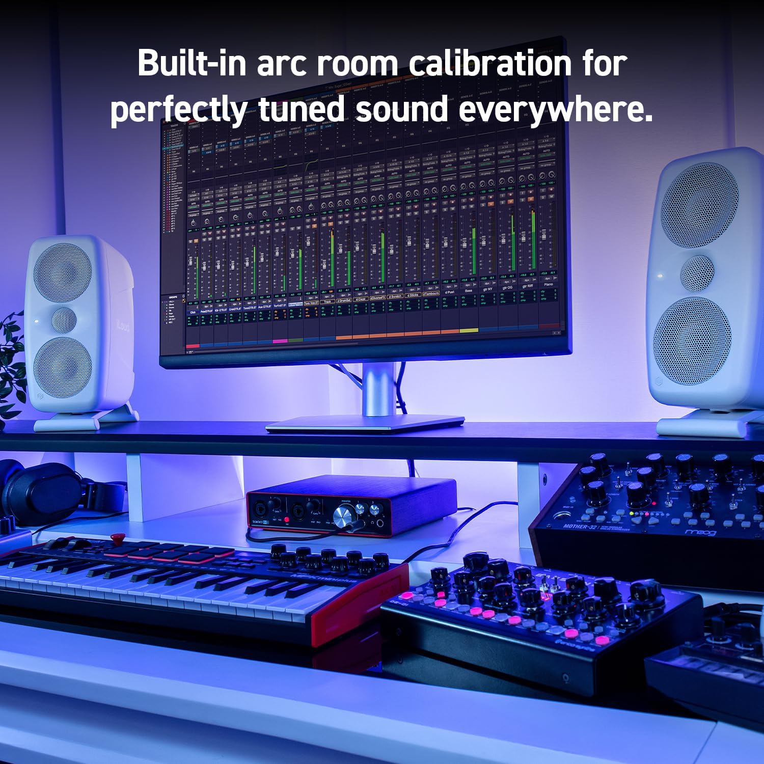 IK Multimedia iLoud MTM MKII White (Single) Compact Studio Monitor with Built-in ARC Room Correction, 100W RMS high-Performance Desktop Speaker, Computer Speakers and pc Speakers use and DJs