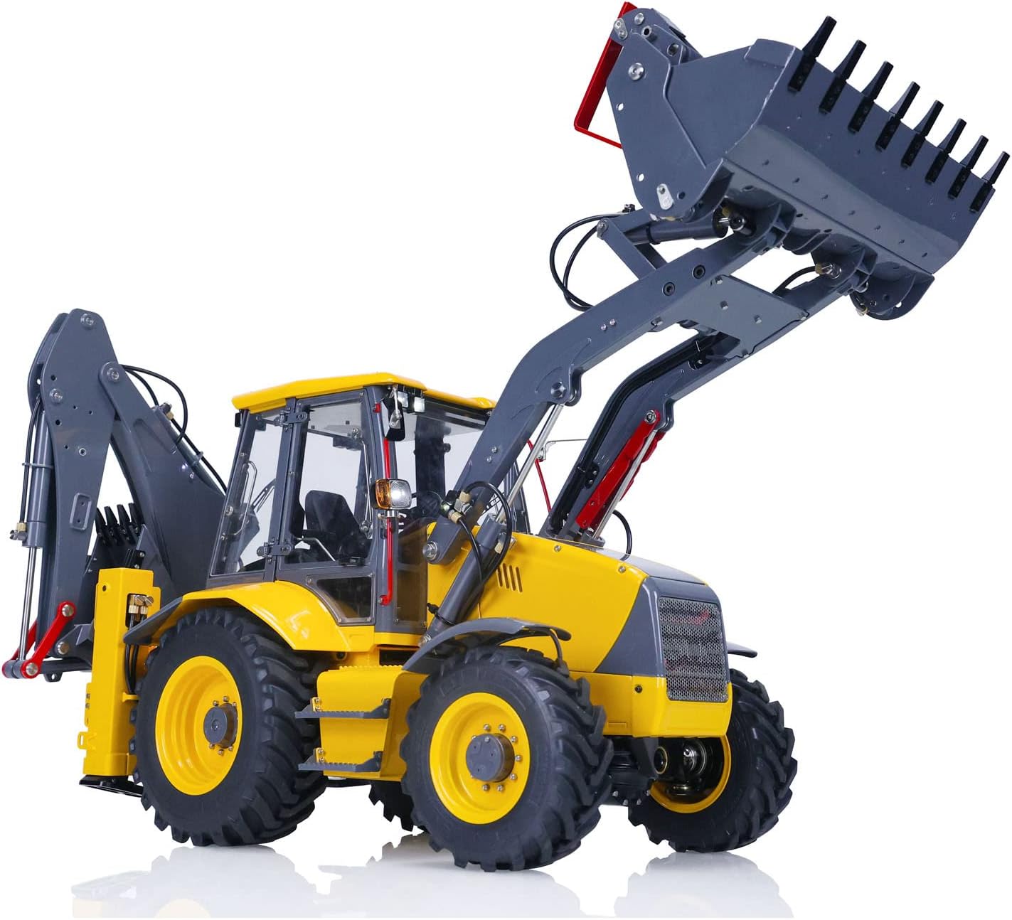 TOUCAN RC HOBBY Lesu 1/14 Metal Hydraulic Rc Backhoe Loader Aoue Bl71 2 in 1 Electric Excavator Heavy Hydraulic Model