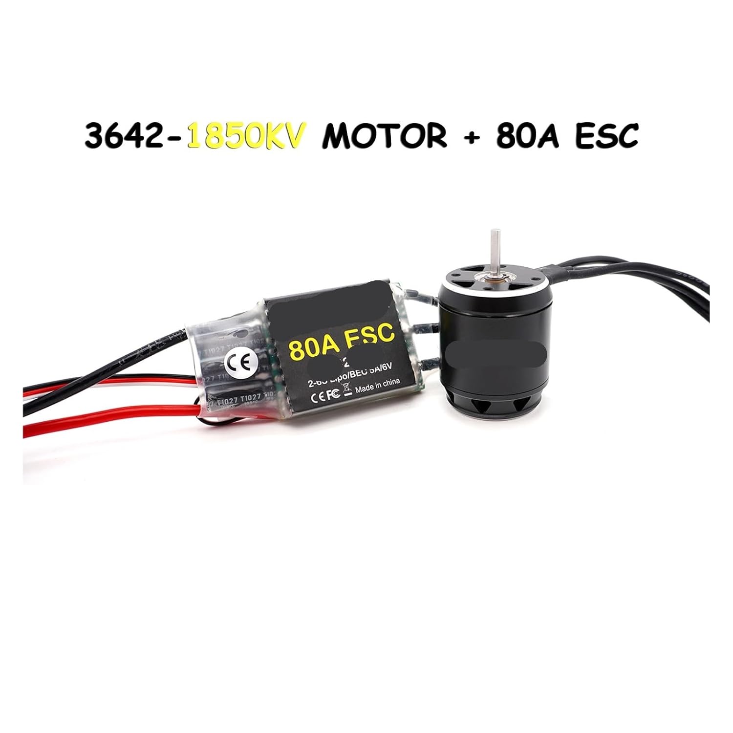 3642 Outer Rotor brushless Motor AM32 80A ESC Combination Set(3642-1850KV 80A)