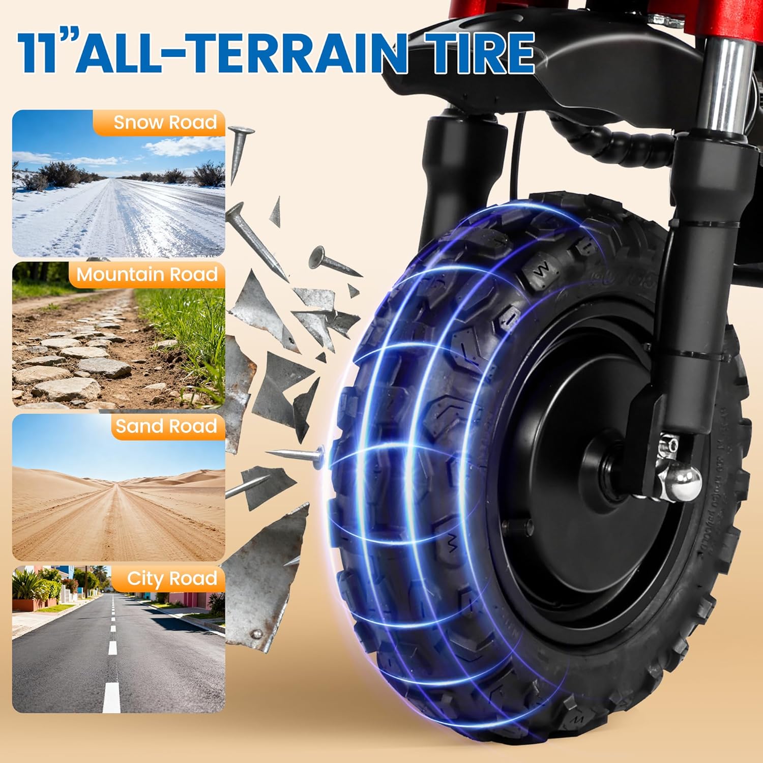 Electric Scooter Adults 5600W Dual Motors 40-50 mph 50-55 Mile Range Dual Brake System 11-inch Off-Road Tires Dual-Drive Quick-Fold Electric Scooter with Seat