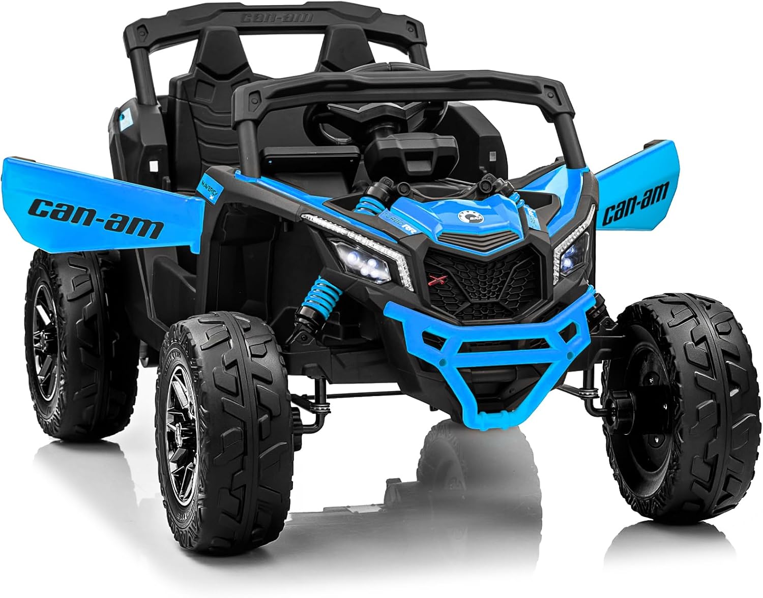 KerryYoo SU5 24V Ride on Toys for Big Kids,4x200W,2 Seater Electric Ride on UTV 4WD/2WD,EVA Rubber Tires,4x4 Shock Absorbers,Remote Control,Licensed Can-Am,Bluetooth - Blue