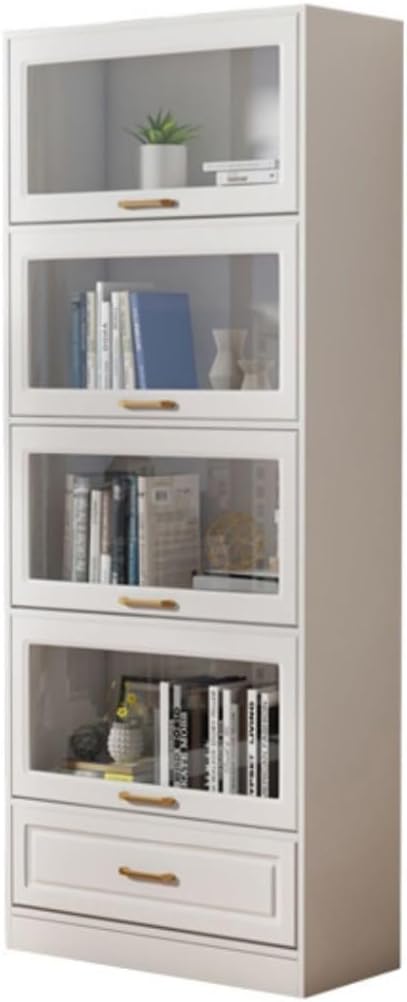 KIRANDY Solid Wood Bookcase with Dustproof Glass Doors, Home Storage Cabinet for Living Room and Bedroom Books (Color : 60x35x180cm)