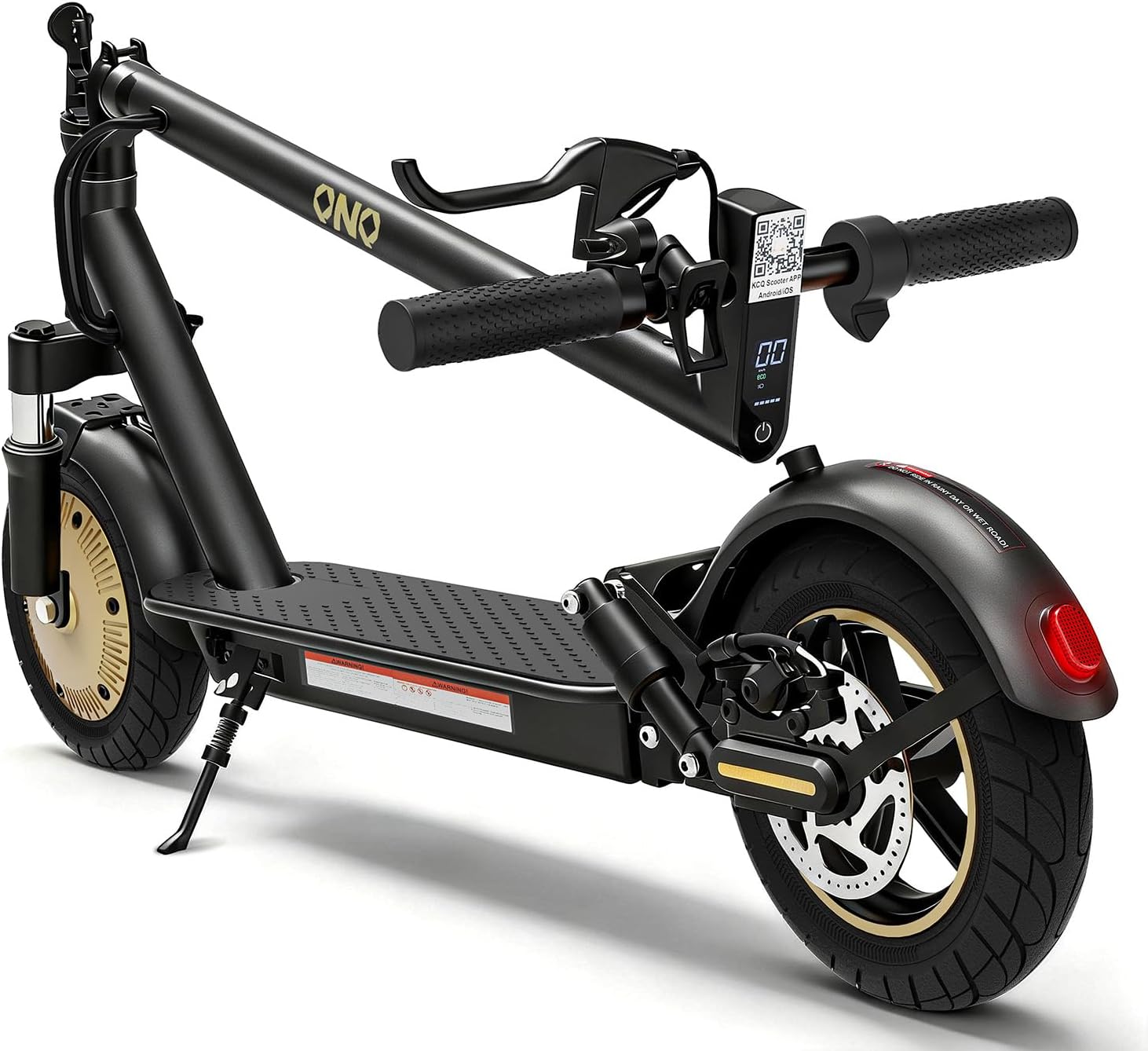 Adult Electric Scooter for Commuting - 500W Motor, 19 Mph Top Speed, 23 Miles Range, 10'' Solid Tires | Dual Brakes, Dual Suspension, APP Control