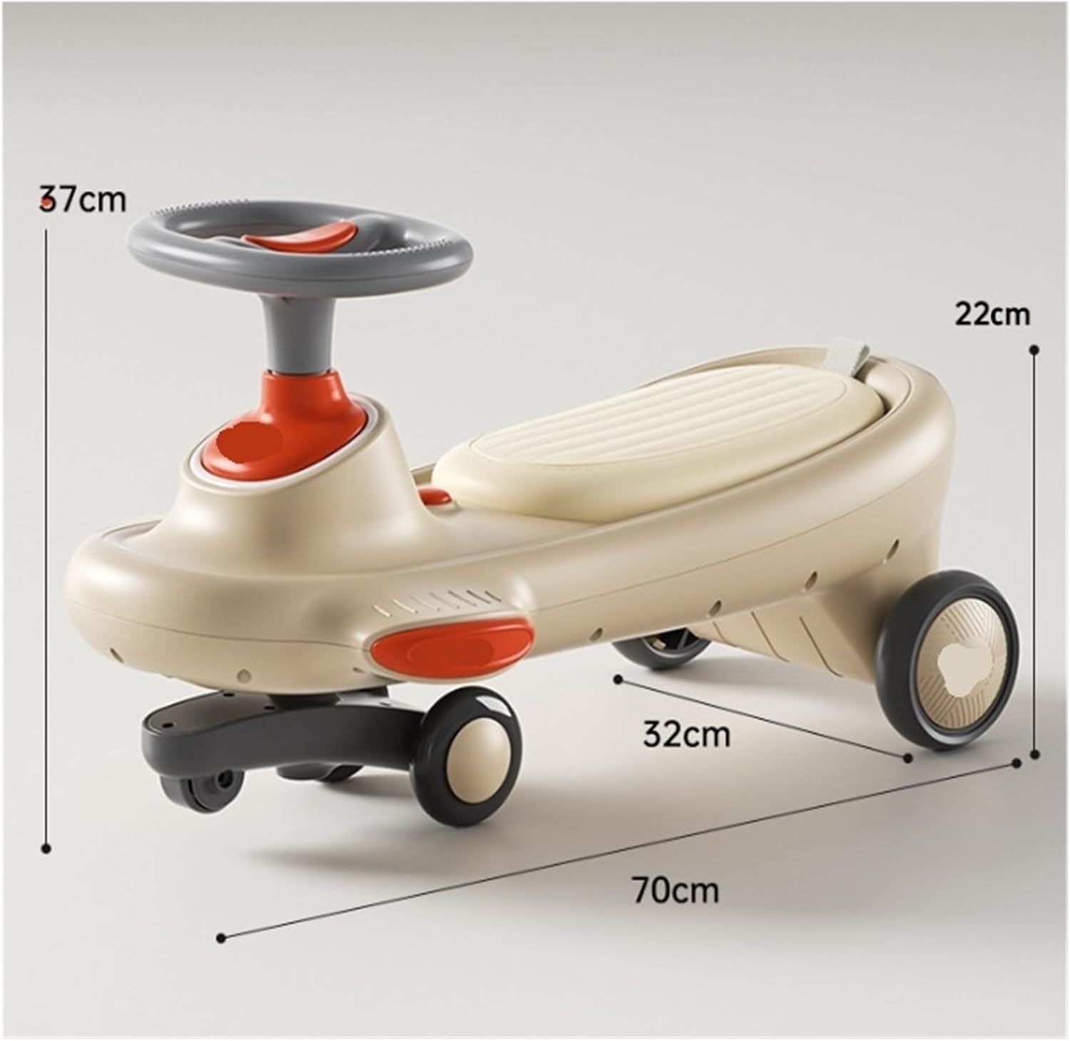 Swing Car for Kids Ride On Toys Under Seat Storage Silent Wheels, for Boys Girls Indoor Outdoor Play(Orange)