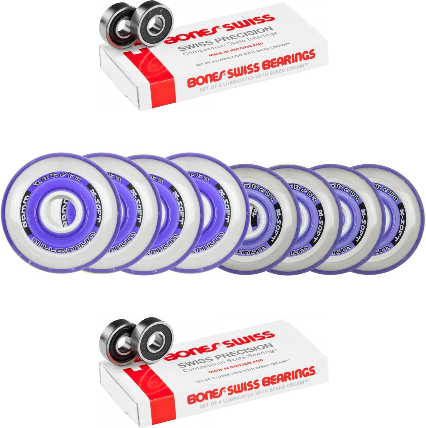 Labeda Millennium Gripper Hilo Purple Hockey Inline Wheels 76mm 80mm X-Soft Swiss