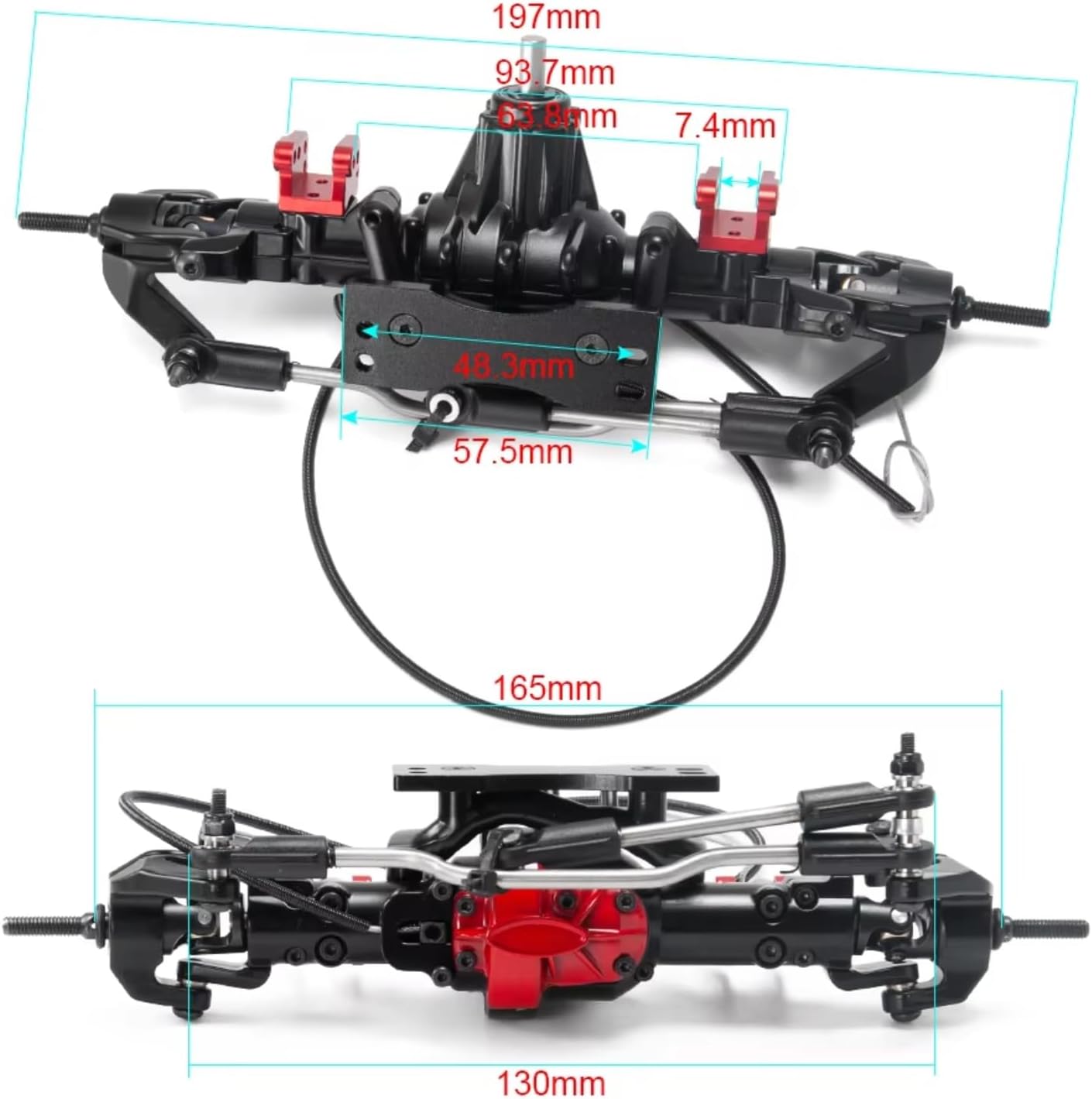 Compatible with D90 TF2 1/10 RC for Rock Crawler Car Upgrade Modification Parts Aluminium Alloy Front Rear Axle Differential Lock RC car Front Rear axle(1set)
