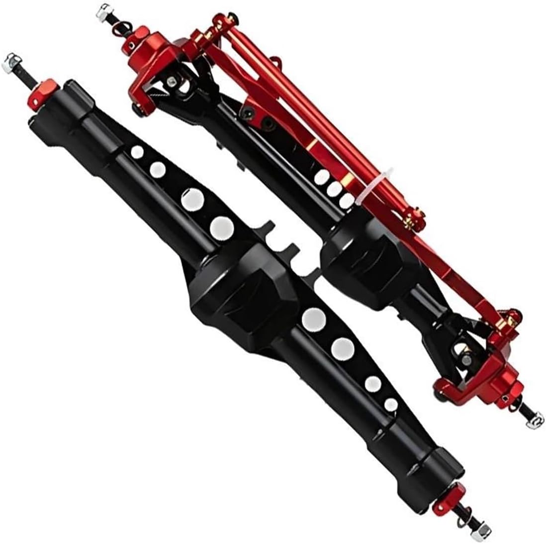 RC Vehicle Axles Compatible with Axial for SCX10 Aluminum Alloy Front Rear Straight Axles Set for 1/10 RC Crawler Toys Crawler Car Upgrade Parts(Color:1,Size:1Set)