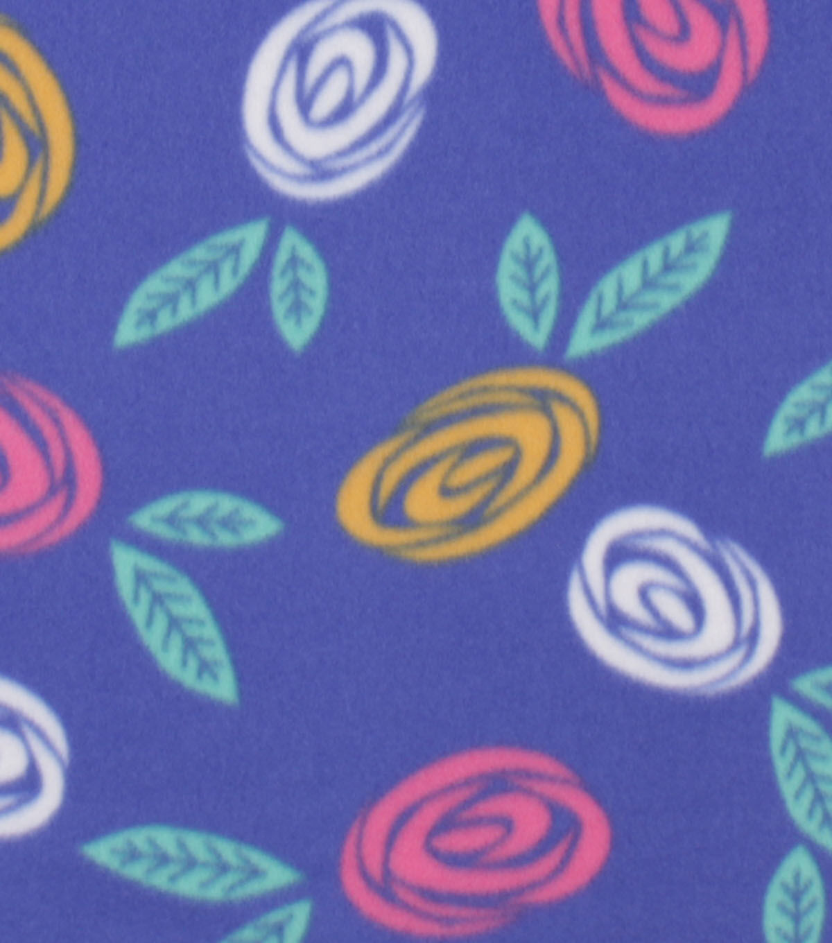 Roses on Blue Blizzard Fleece Fabric