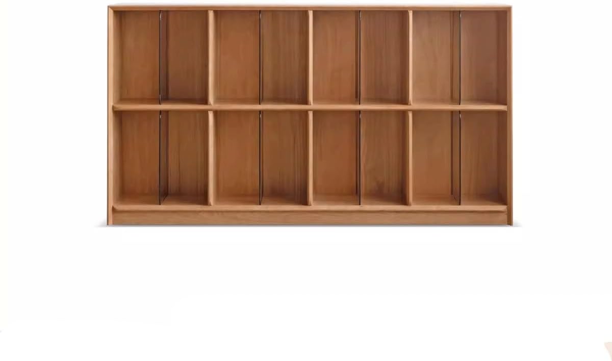 thalo Bookcases Solid Wood Bookcase Storage Cabinet Integrated Display Cabinet Cherry Wood Lattice Cabinet Storage Rack Low Bookshelf Bookshelves Organizer