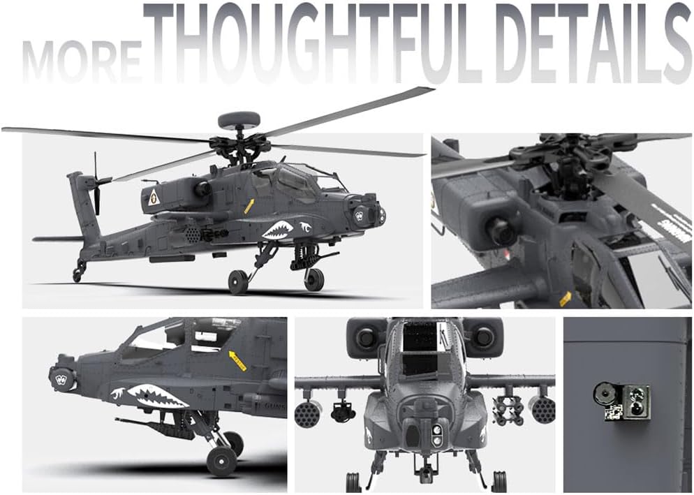 Remote Control Helicopter for Adults- 1/32 F11-S AH64 RC Helicopter with Smart GPS, 2.4G 6CH Dual-axis Co-Drive Flybarless Remote Control Airplane, Gift for Christmas Birthday