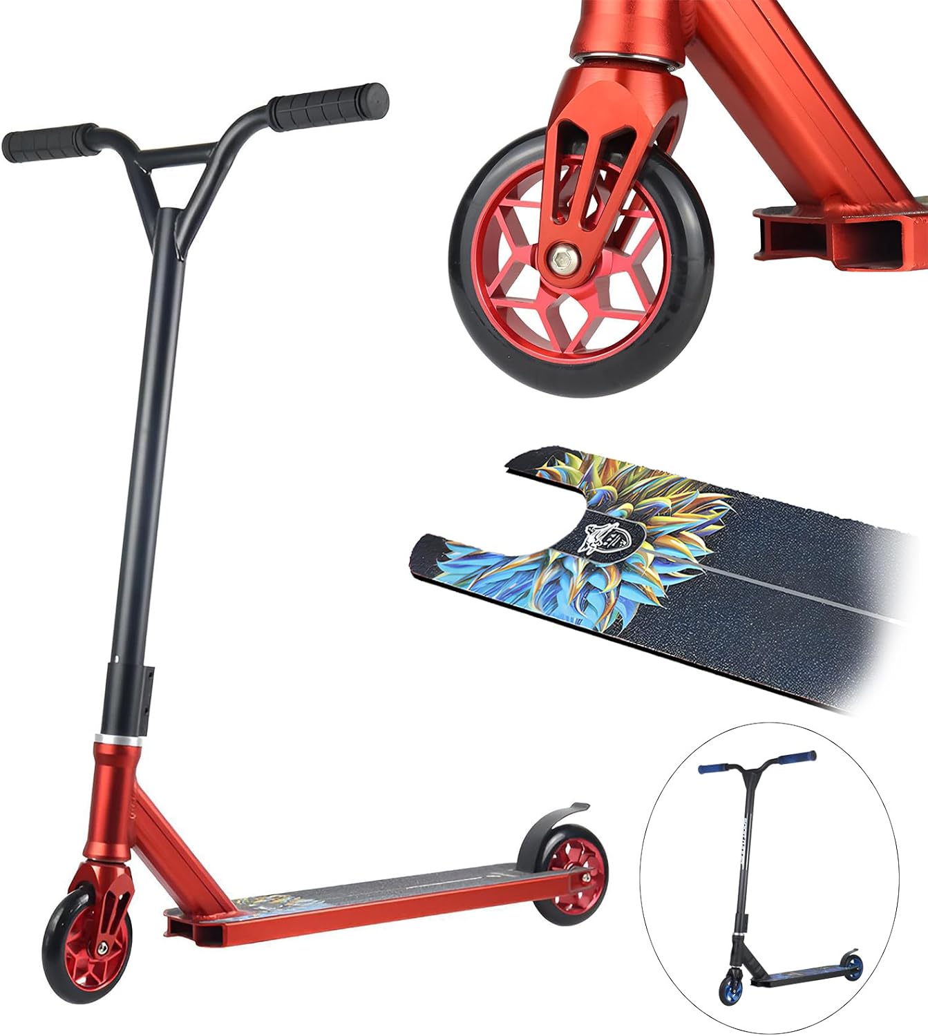 Trick Scooter for Kids 8 Years Up - Pro Scooters for Teens - Best Stunt Scooter for Cool Scooter Tricks, Perfect Stunt Scooter for Beginner or Advanced Trick Scooter Riders Lightweight Scooter