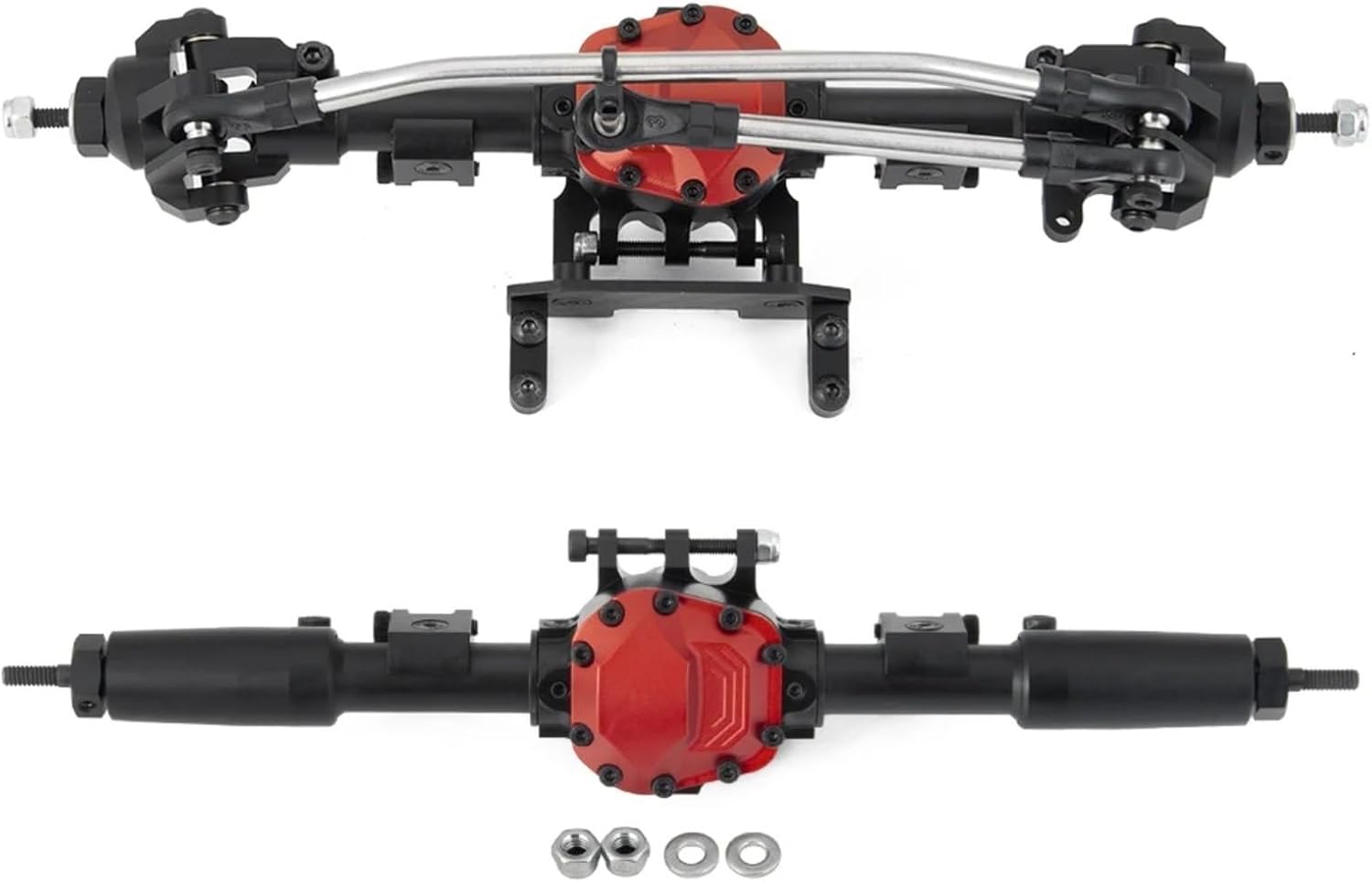 RC Upgrade Accessories for Axial for SCX10 II 90046 90047 1/10 RC Crawler Car Metal Front Rear Straight Axle Upgrade Parts Replacement DIY Parts Accessories(1 Set (2pcs))