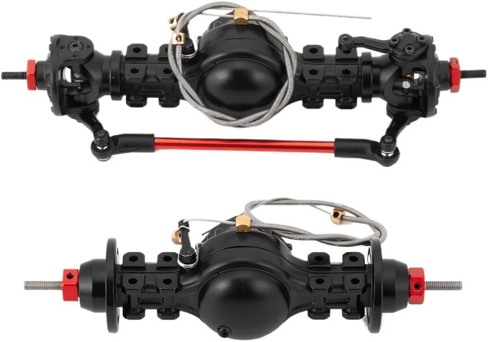 CNC Metal Front and Rear Axle Differential Upgrade Accessory Compatible with Compatible 1/14 RC Trailer Tow Drag(Front and Rear)
