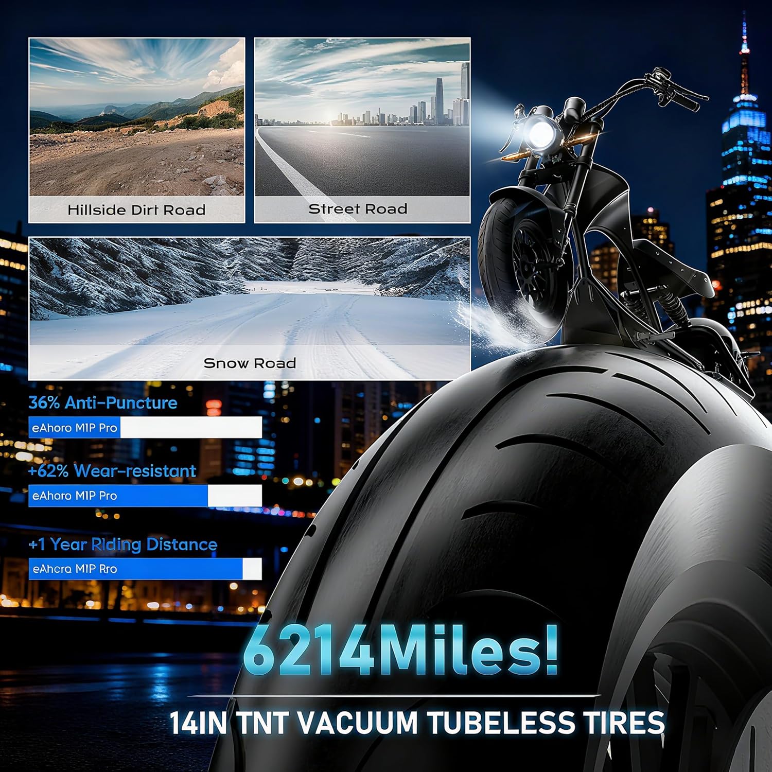 eAhora M1P Pro 4000W Electric Motorcycle for Adult 60V 42Ah Battery 55 Miles Long Range Electric Motorcycle Full Suspension Dual Hydraulic Brakes Electric Motorcycle