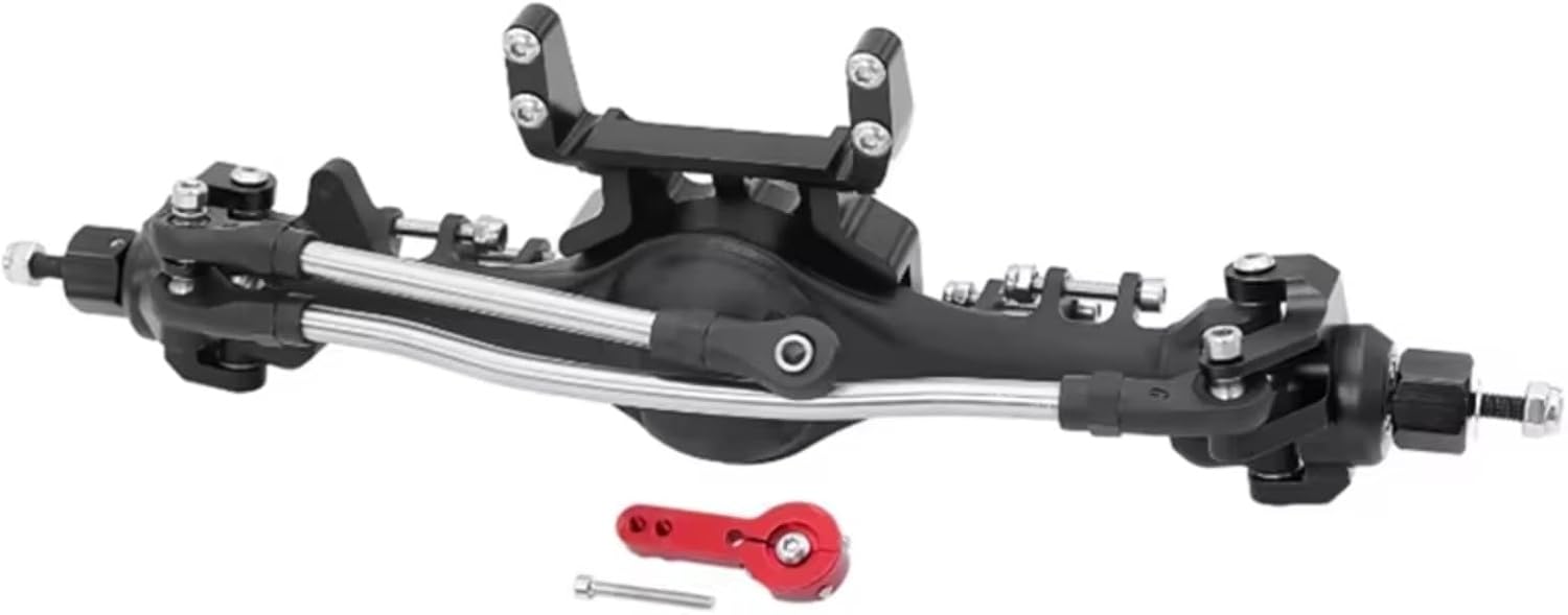 RC Spare Part Compatible with Axial for SCX10 II 90046 90047 1/10 RC Crawler Car Upgrade Parts Front Rear Straight Complete Axles(Red)