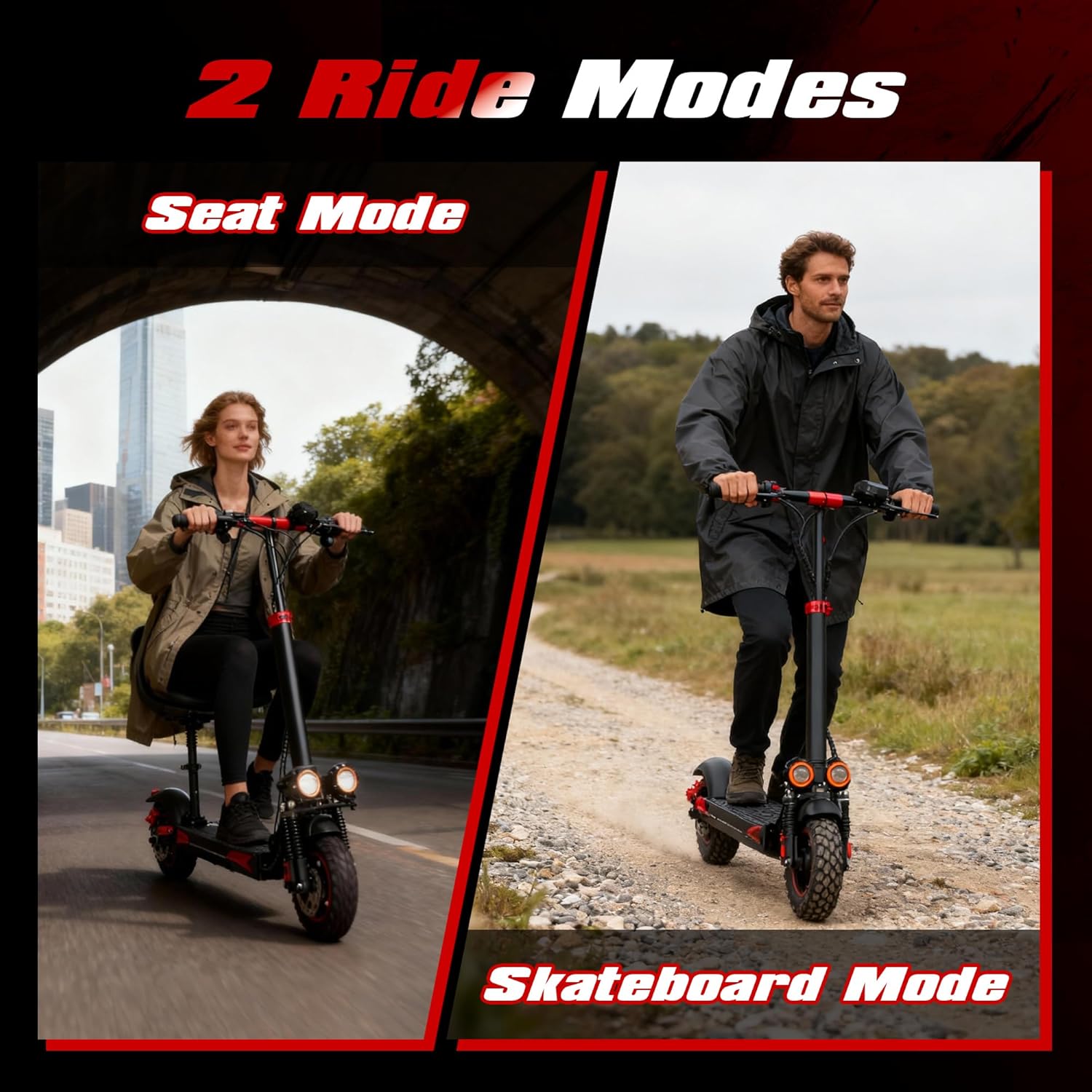 DOF 1600W/1200W Motor Electric Scooter for Adults, Dual Disc Brakes & Suspension, 48V 21Ah/18Ah Long Range Battery, Up to 31 MPH, 37+ Miles, 11