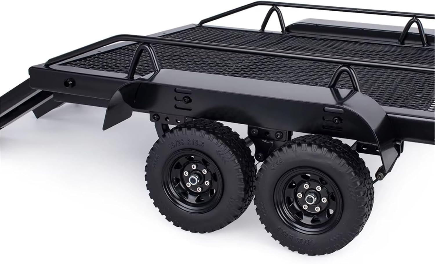 RC Car Accessories Compatible with SCX10 90046 D90 CC01 for TRX4 TF2 for Capra for Redcat Gen8 1/10 RC Crawler Car Part Metal Dual Axle Scale Trailer Kit