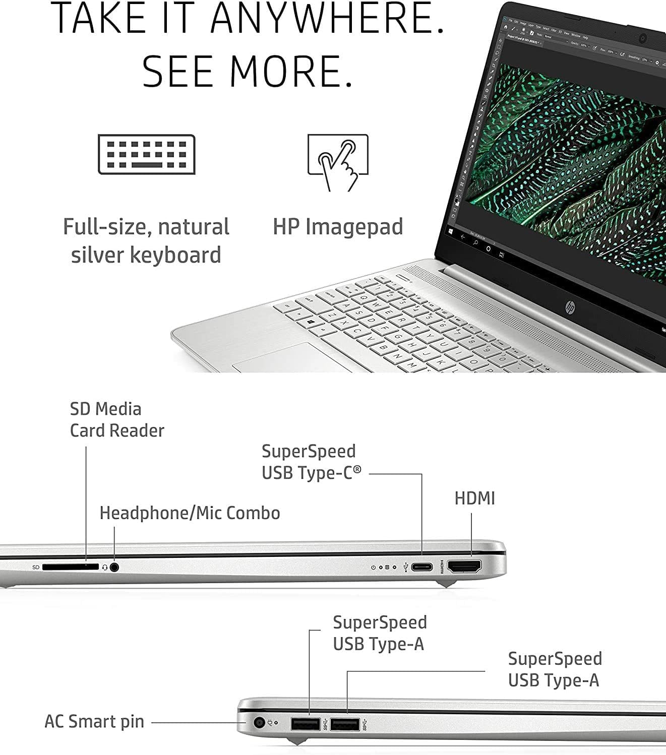 HP 15.6 FHD IPS Flagship Laptop Computer, 11th Gen Intel 4-Core i5-1135G7(Up to 4.2GHz, Beat i7-1060G7), 16GB RAM, 1TB PCIe SSD, Iris Xe Graphics, Bluetooth, HDMI, WiFi, Win11, w/GM Accessories