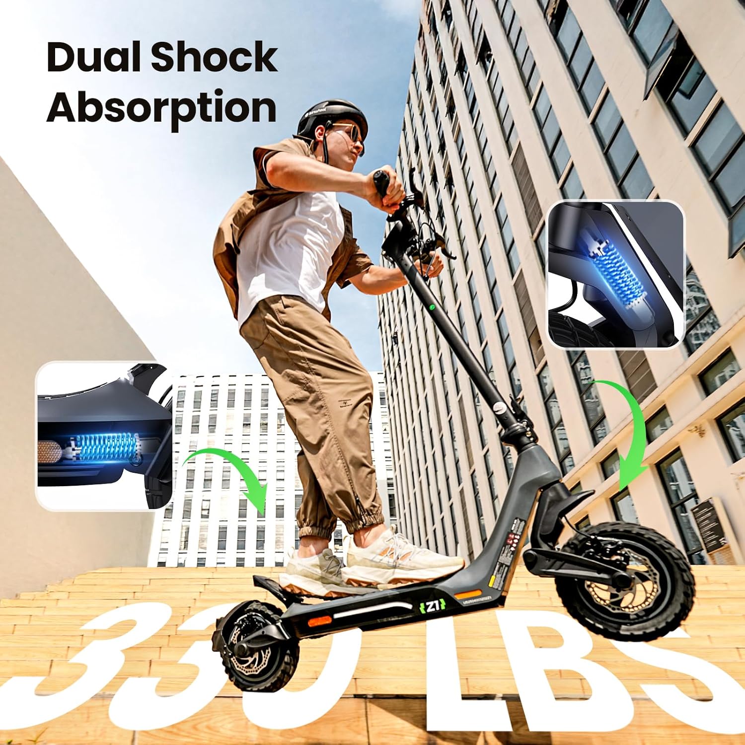 isinwheel Z1 Electric Scooter, 28/22 MPH Top Speed,1000/500W Motor E-Scooter Up to 30/20 Miles, Shock Absorbers & Turn Signal, Foldable Scooter for Adults and Teens