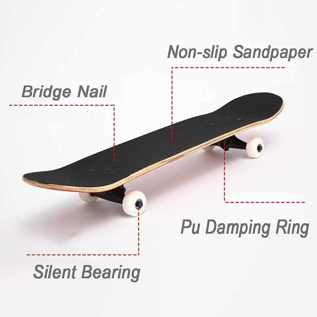 Four-Wheel Skateboard Four-Wheel Double Kick Skateboard concave Design 7-Layer Maple Mini Skateboard Suitable for Adults Teenagers and Children 30.7X 7.5 inches