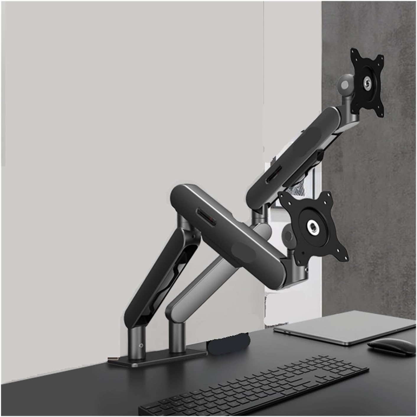Monitor Dual Screen Bracket AM420 Rotating Lifting Display Computer arm Rack(Gray)